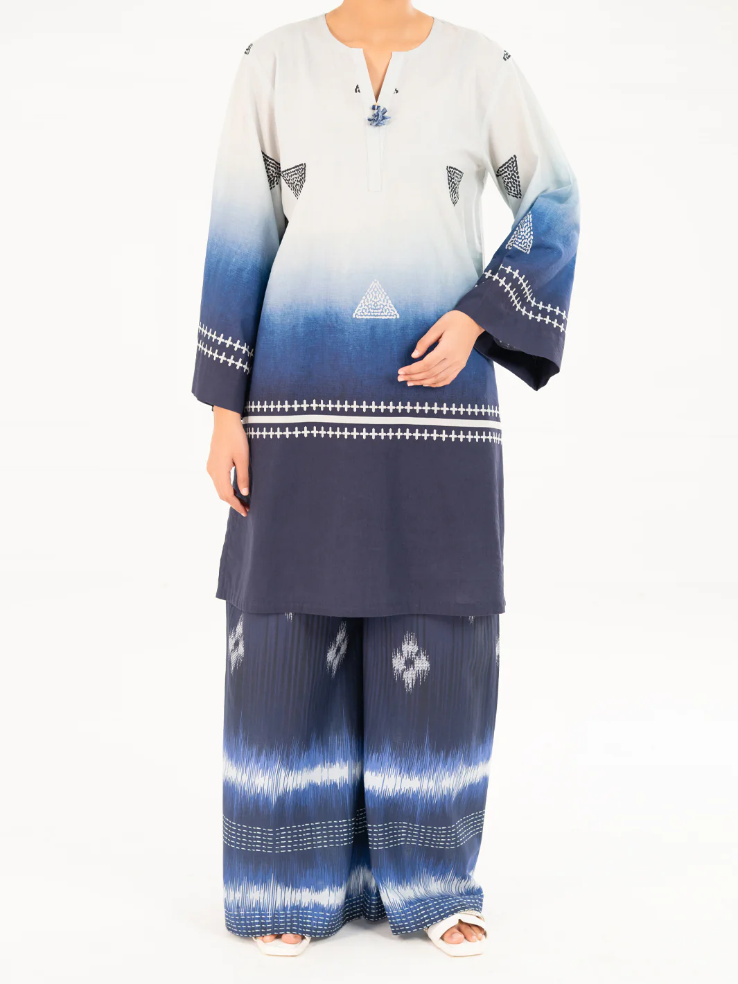 BLUE CAMBRIC KURTI | AWP-SLK-845/FB-845A