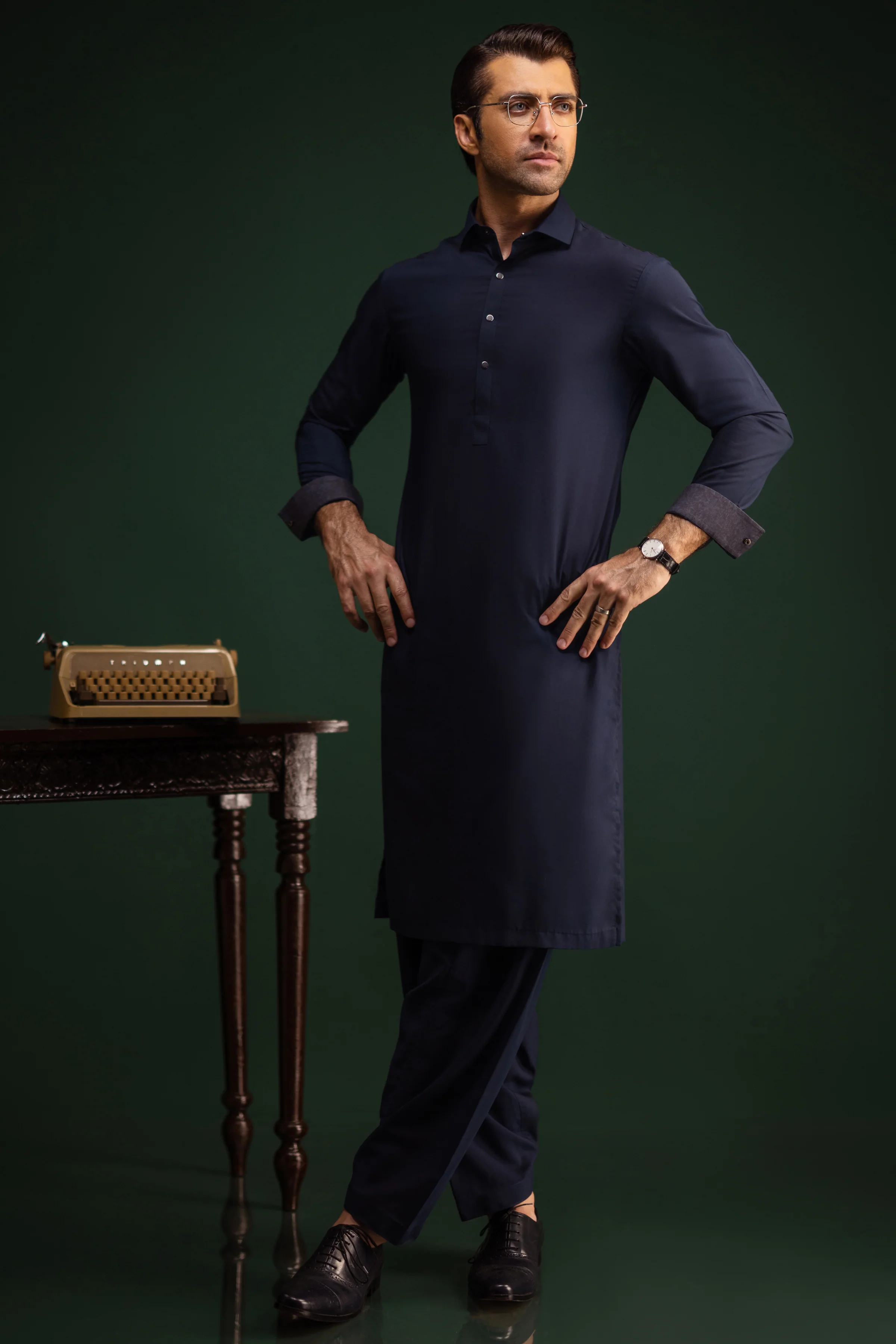 BLUE KAMEEZ SHALWAR | CCMKS-S-39468-E5