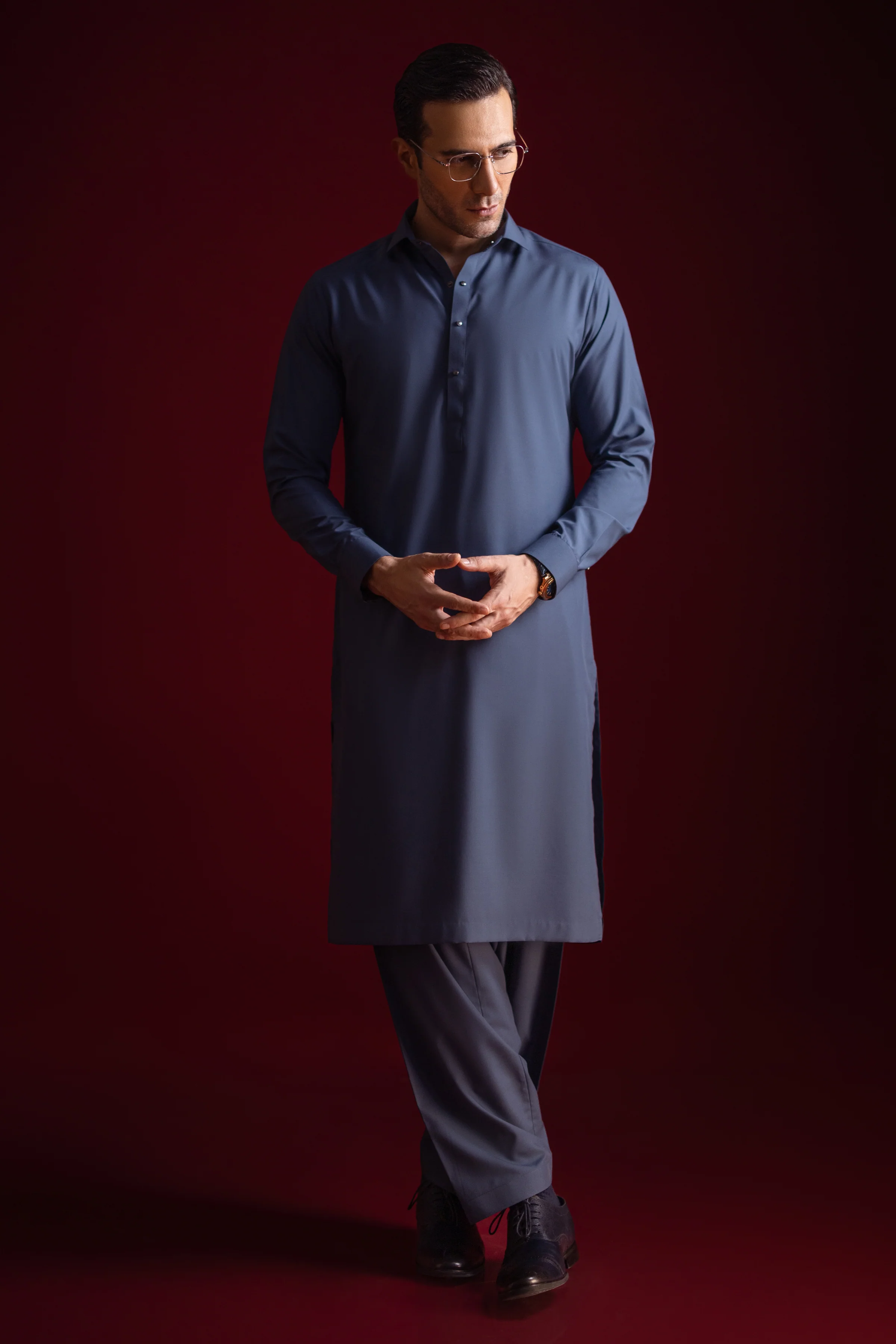 BLUE BLENDED KAMEEZ SHALWAR | CCMKS-S-39504-E5