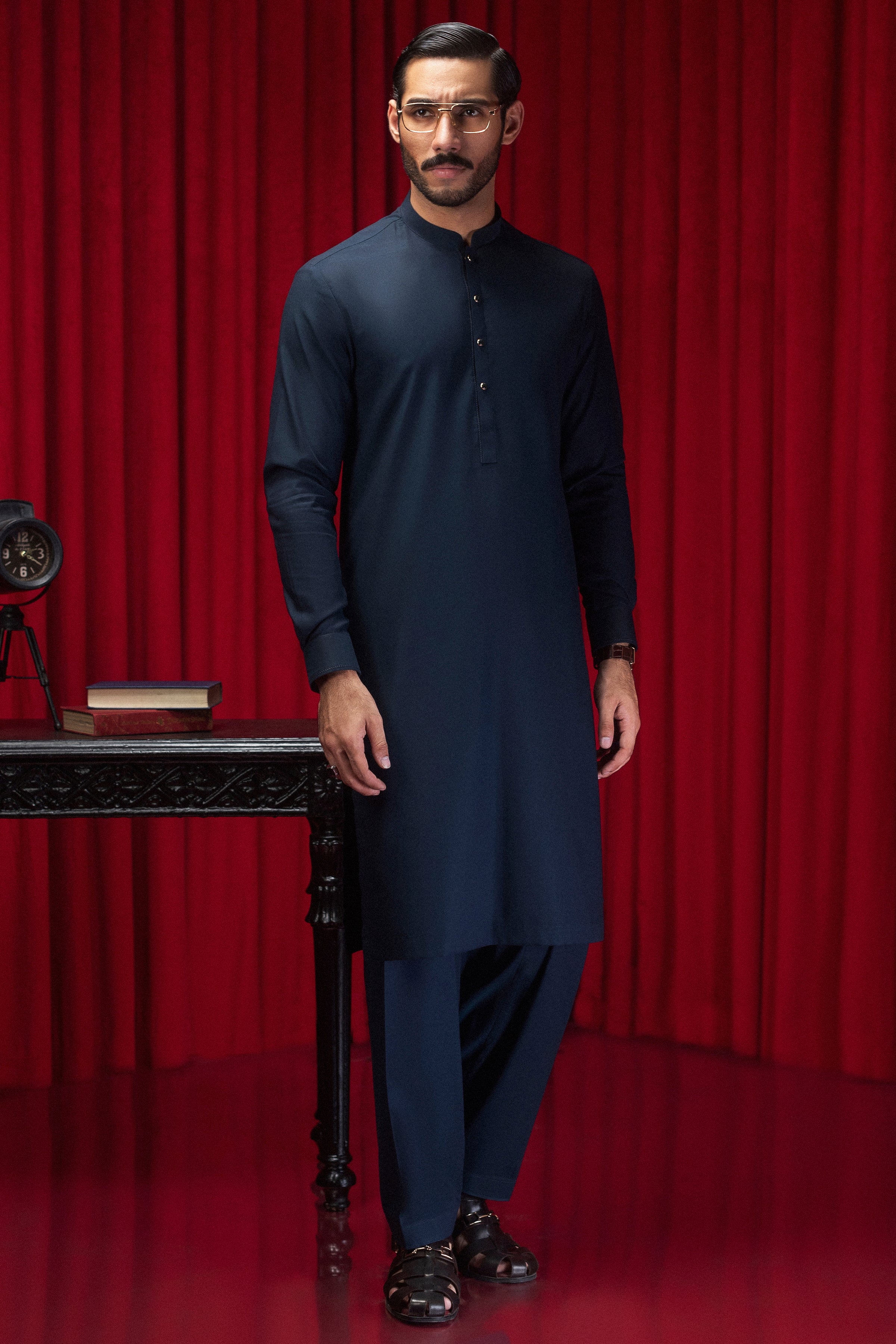 TEAL COTTON KAMEEZ SHALWAR | CCMKS-S-39558-B3