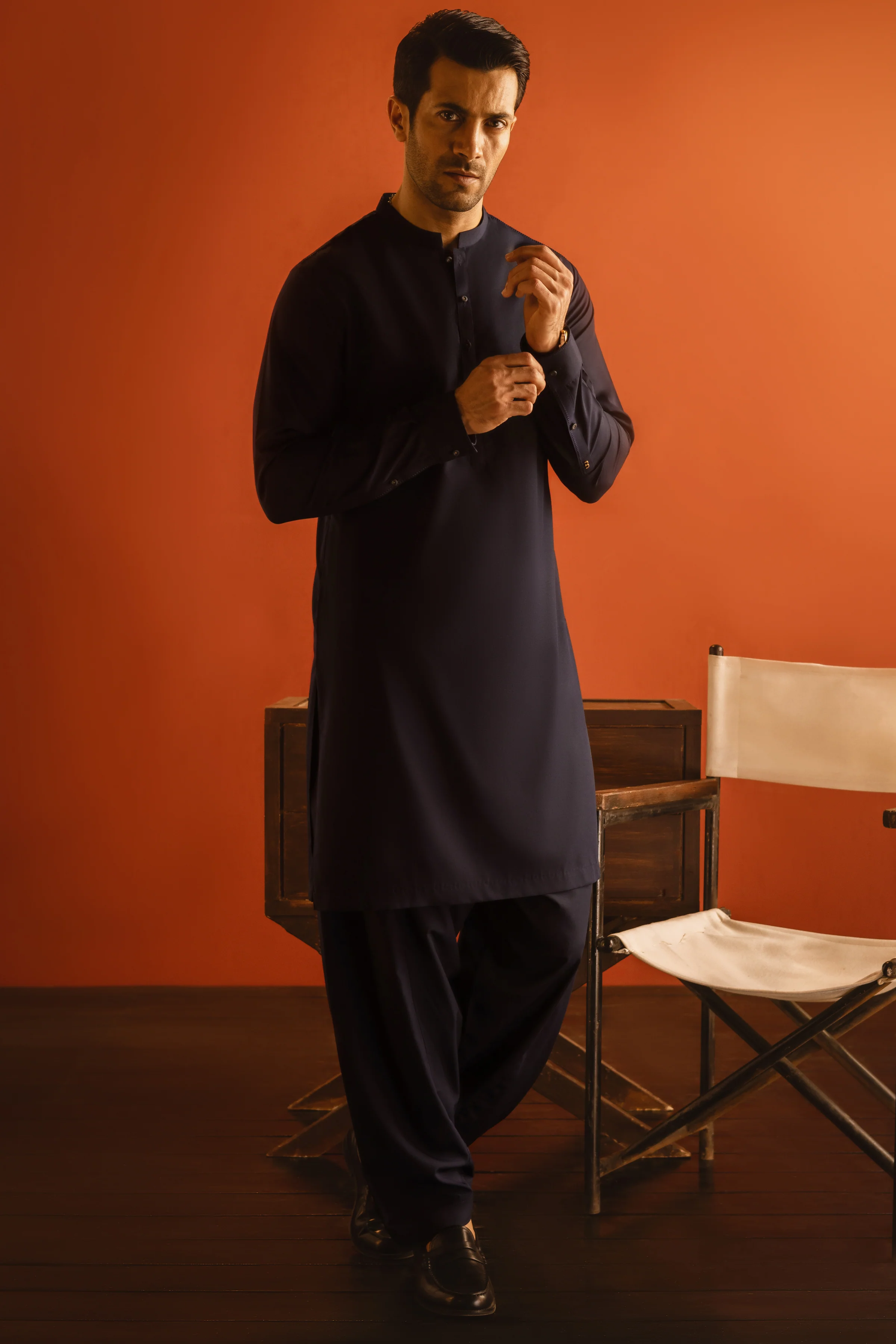 NAVY BLENDED KAMEEZ SHALWAR | CCMKS-S-US-39248-1/6 - TOKYO