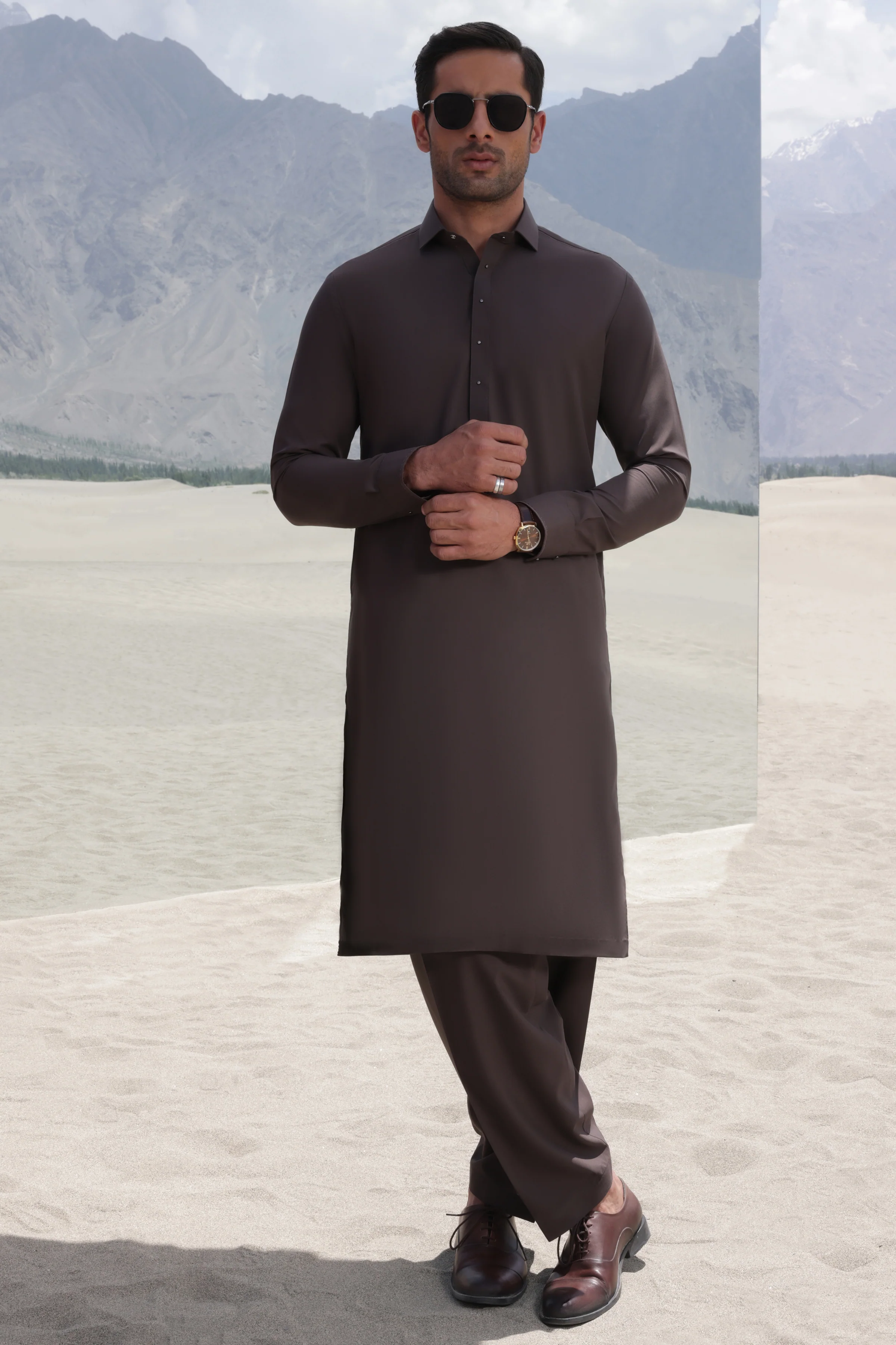 BROWN KAMEEZ SHALWAR | CCMKS-S-US-39351-2/4 - EGYPT