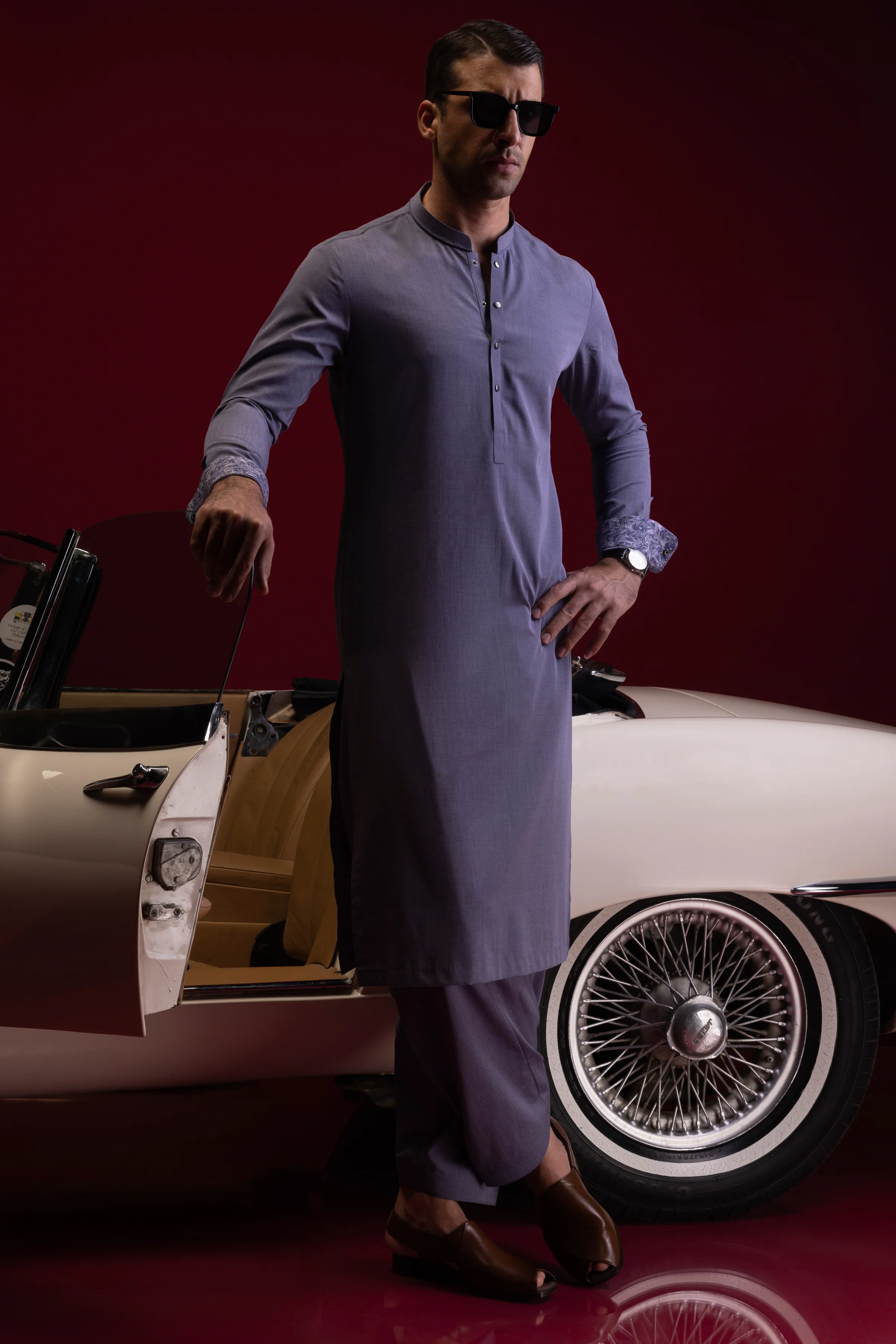 PLUM VOILET COTTON KAMEEZ SHALWAR | CCMKS-S-US-39386-2/3 - KENYA - Image 3