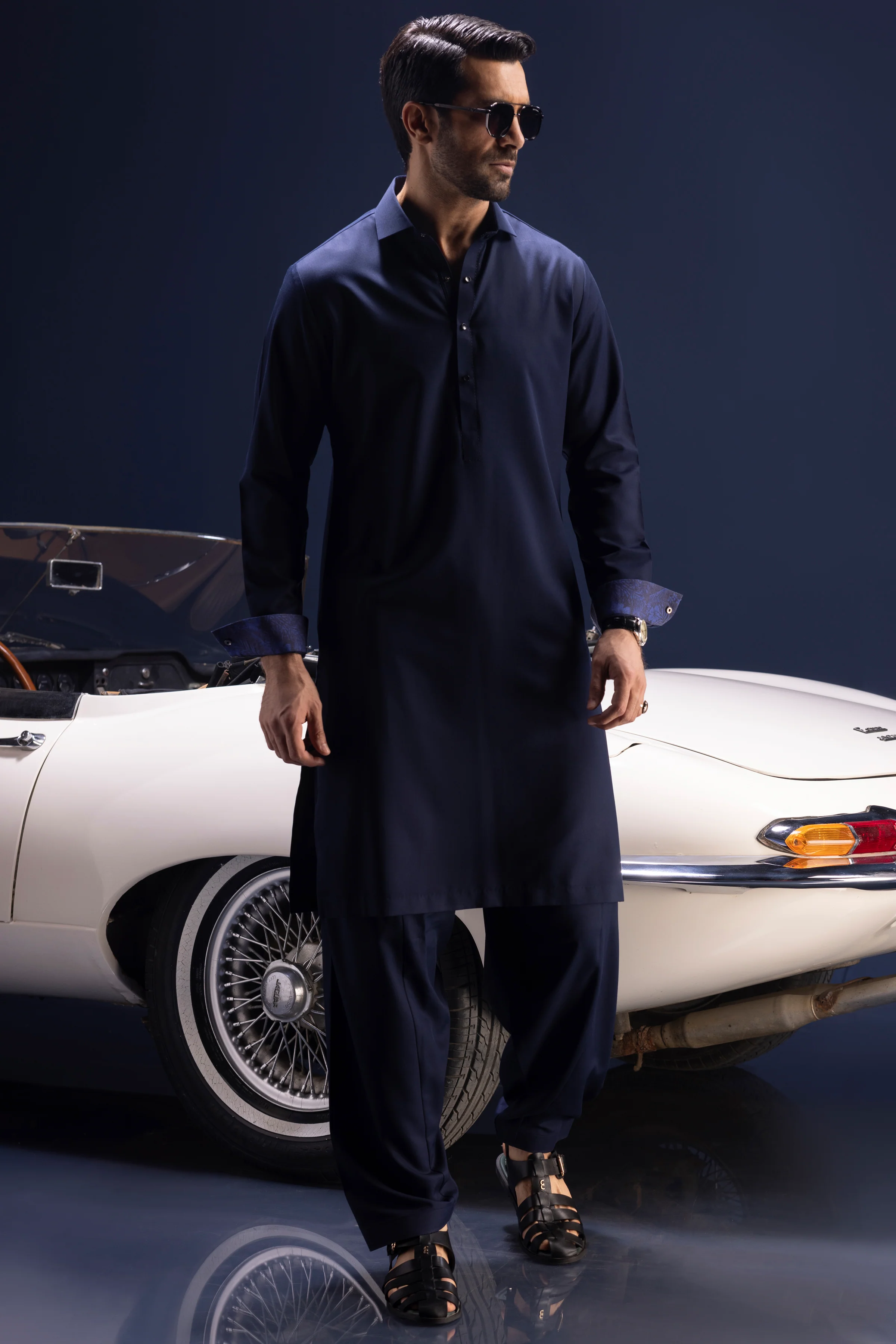 NAVY BLENDED KAMEEZ SHALWAR | CCMKS-S-US-39389-4/4-ST.LOUIS