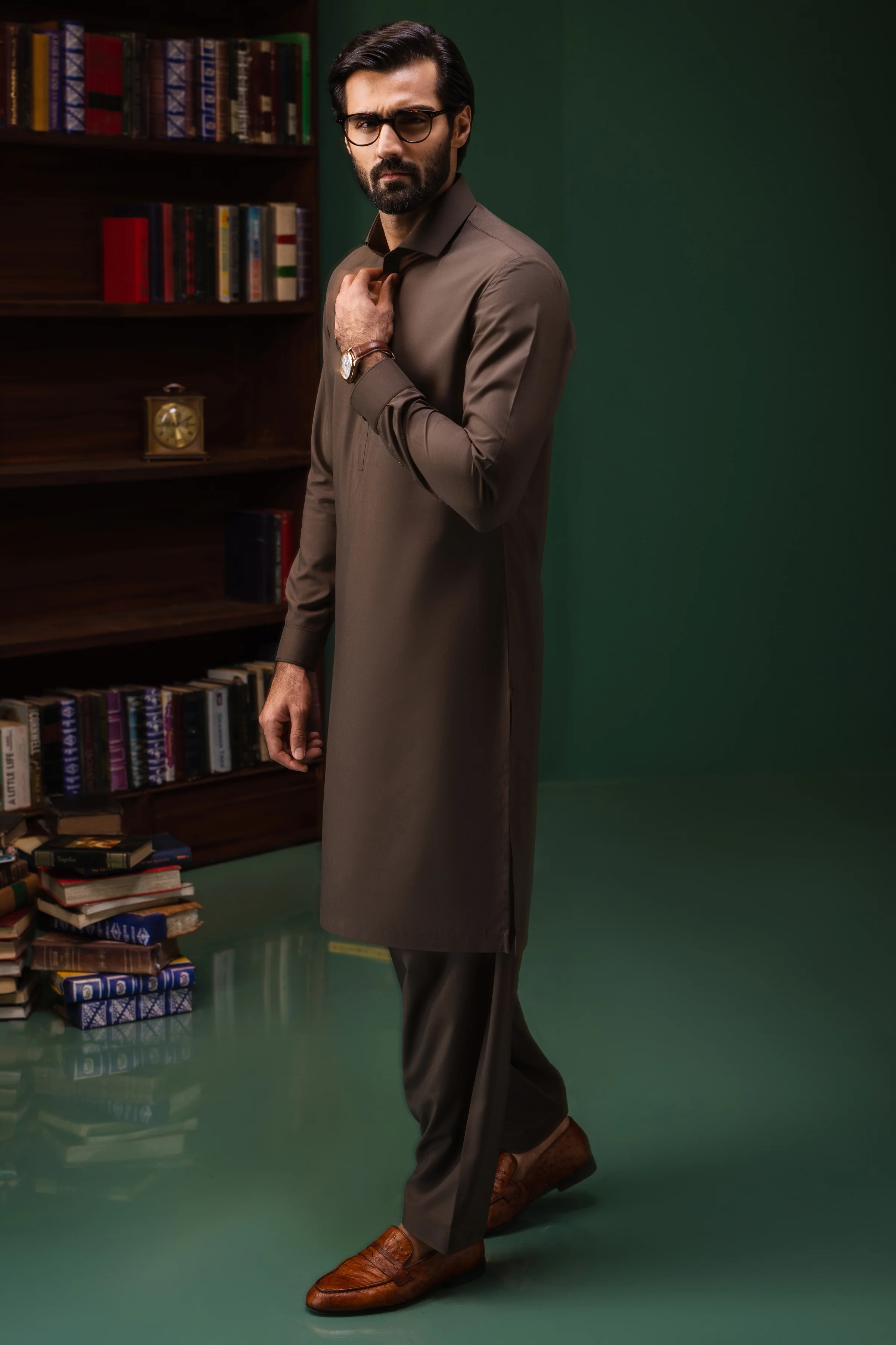 OLIVE KAMEEZ SHALWAR | CCMKS-S-US-39399-2/4 - ALBANIA