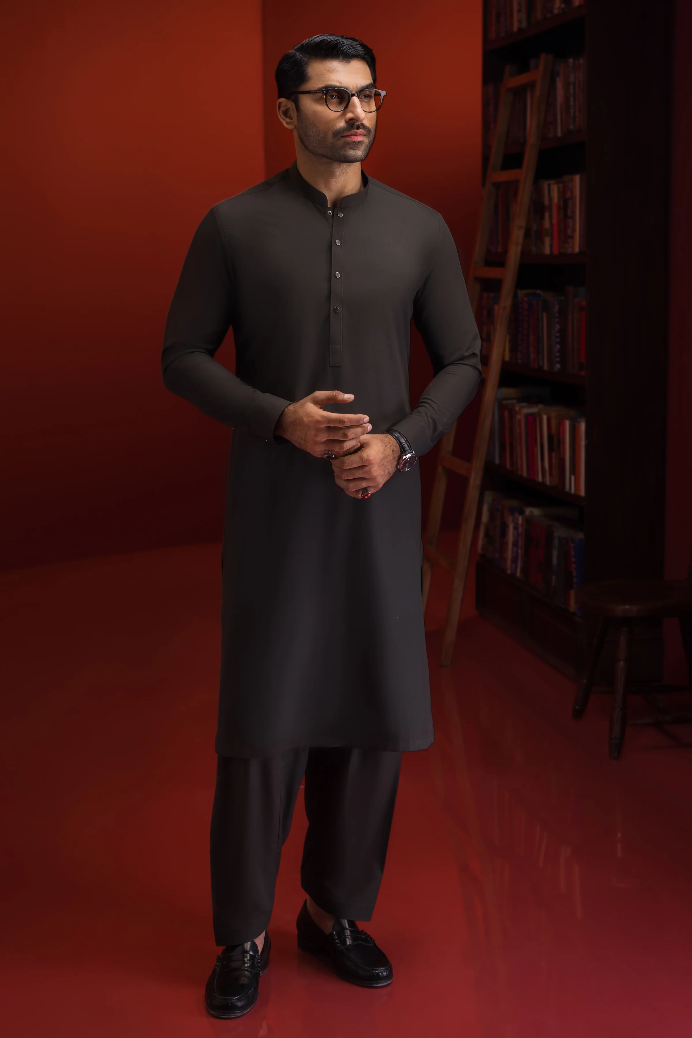 OLIVE KAMEEZ SHALWAR | CCMKS-S-US-39420-A4-BURSSELS