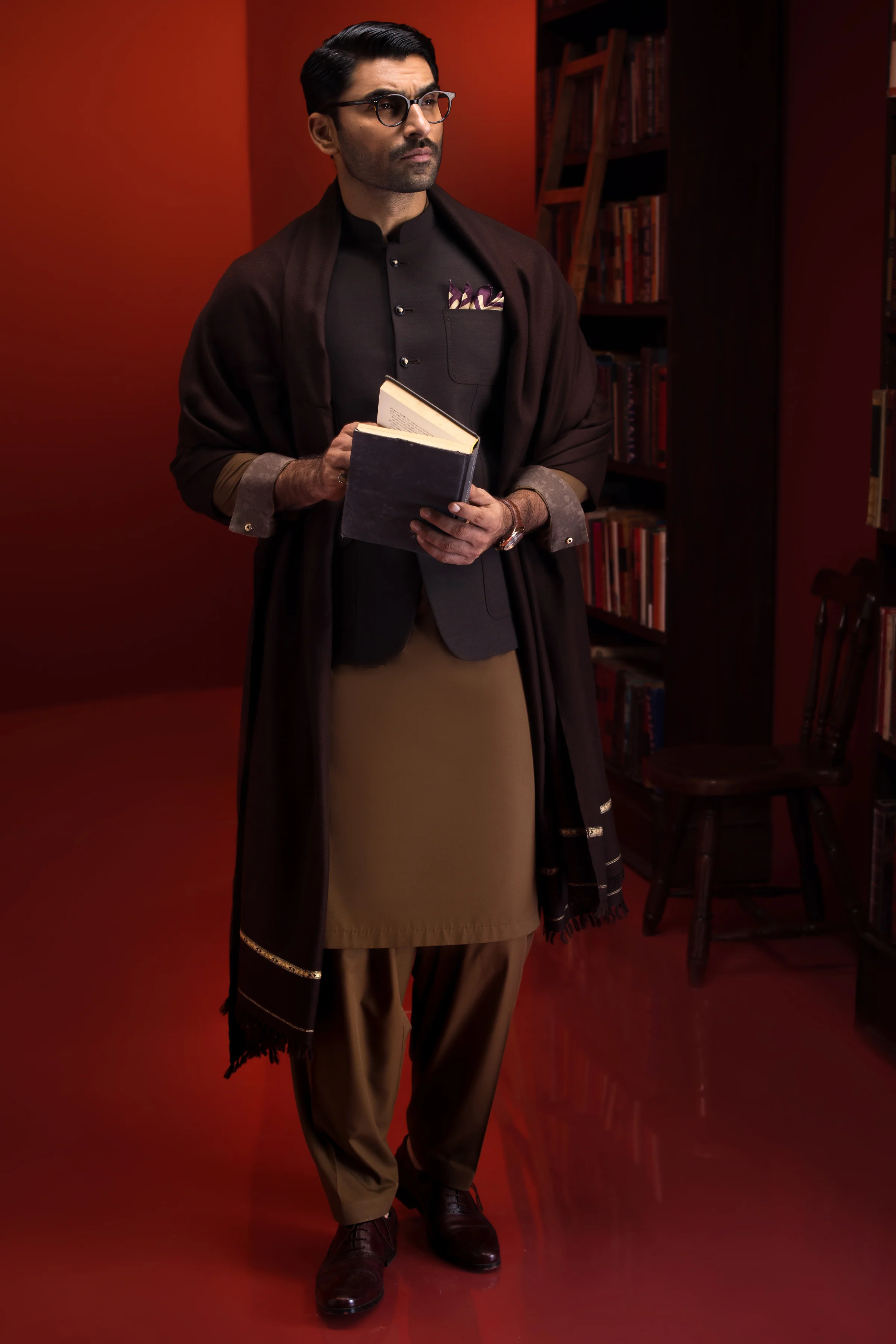 BROWN KAMEEZ SHALWAR | CCMKS-S-US-39420-B4-BURSSELS