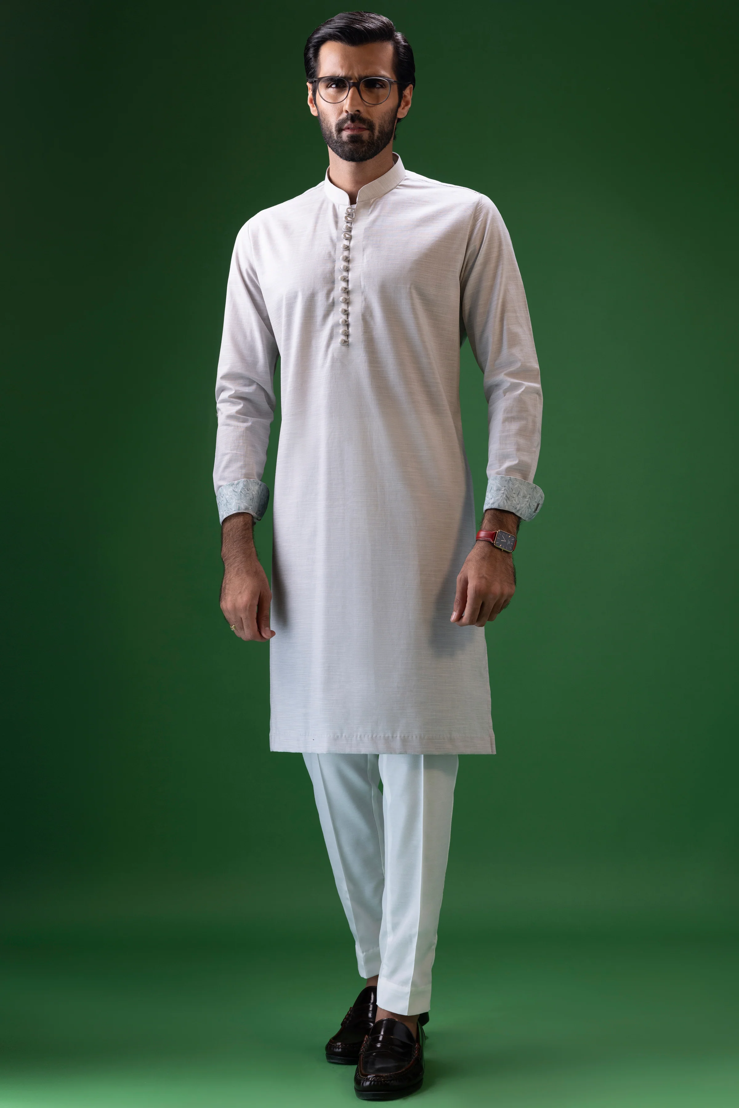 LIGHT MINT COTTON KURTA TROUSERS | CCMKT-S-39371-3/4 - DENMARK