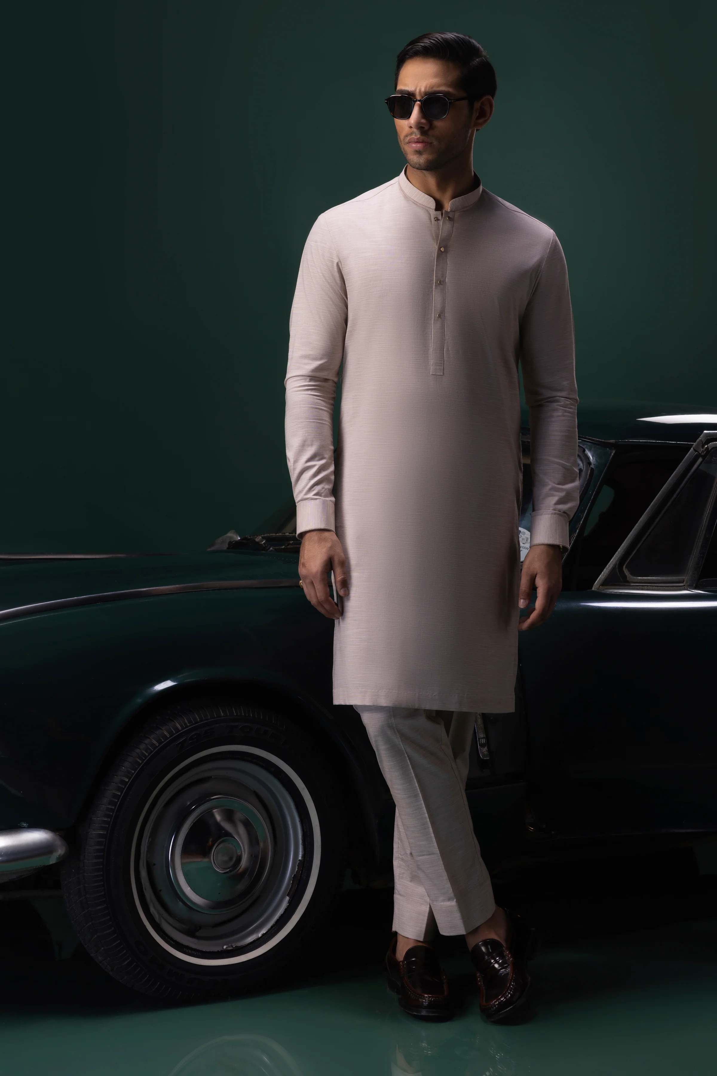 LIGHT BROWN COTTON KURTA TROUSERS | CCMKT-S-39380-3/4 - SERBIA - Image 3
