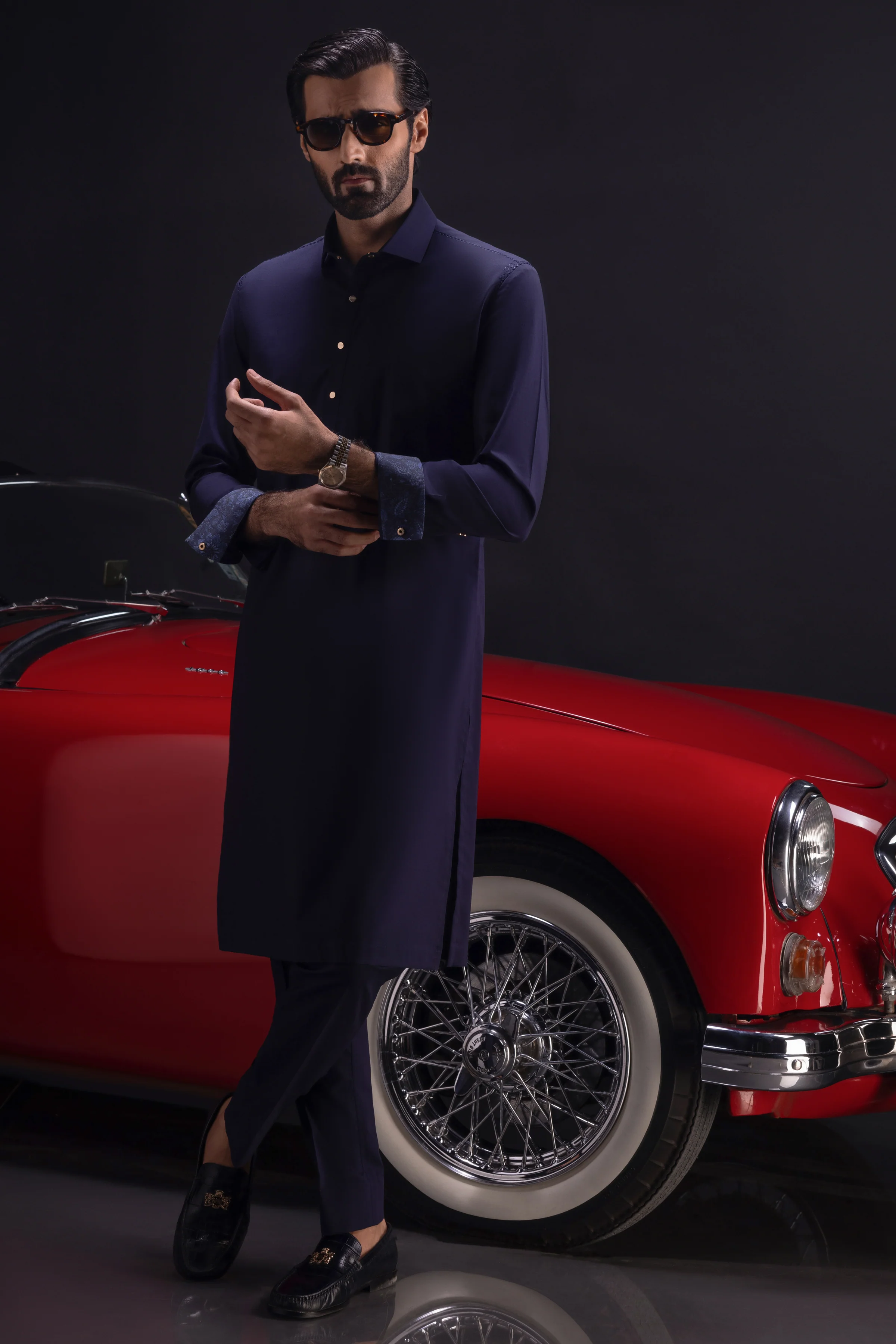 ROYAL BLUE COTTON KURTA TROUSERS | CCMKT-S-US-39362-1/3 - SCOTLAND