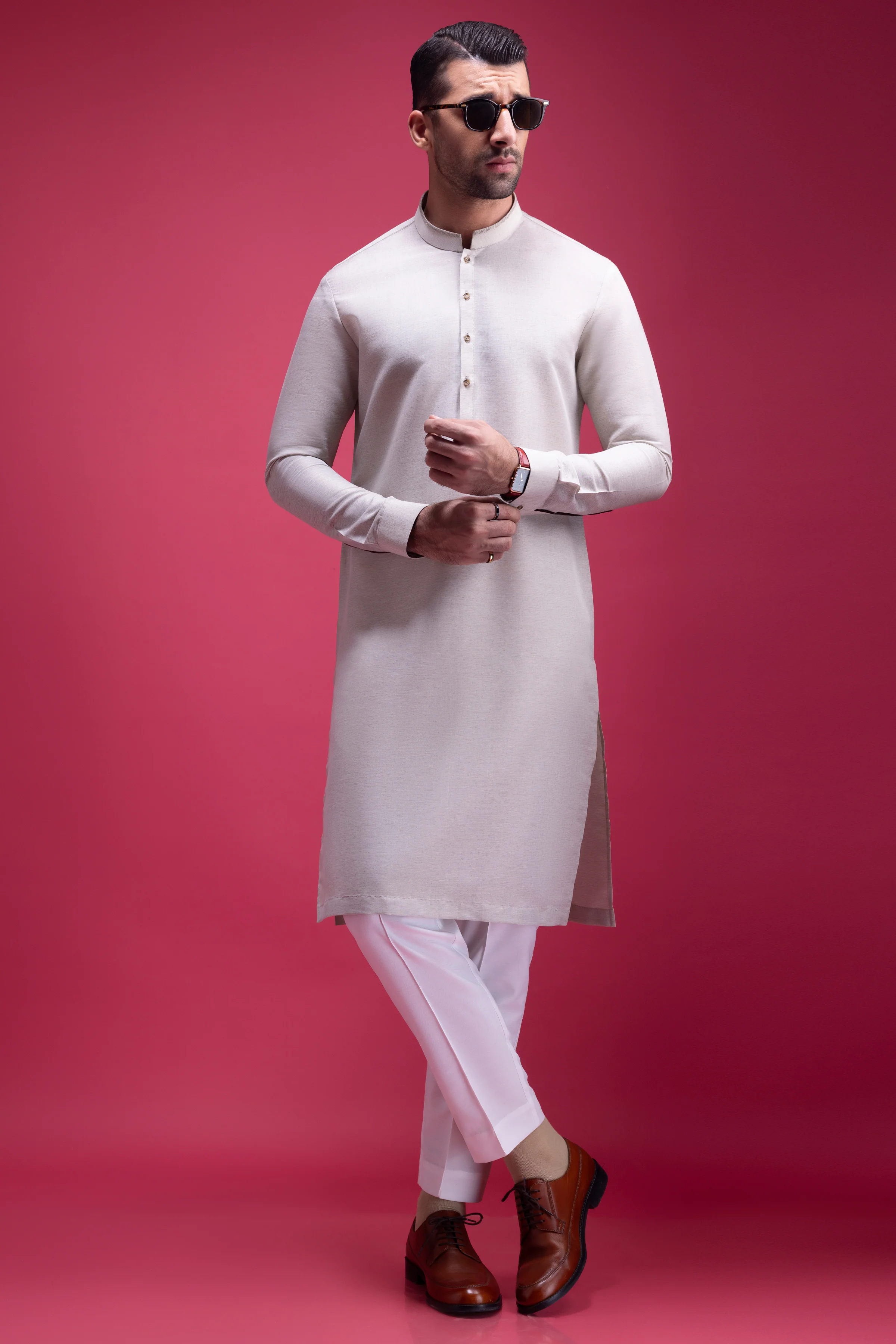 LIGHT OLIVE BLENDED KURTA TROUSERS | CCMKT-S-US-39370-3/4 - STOCKHOLM