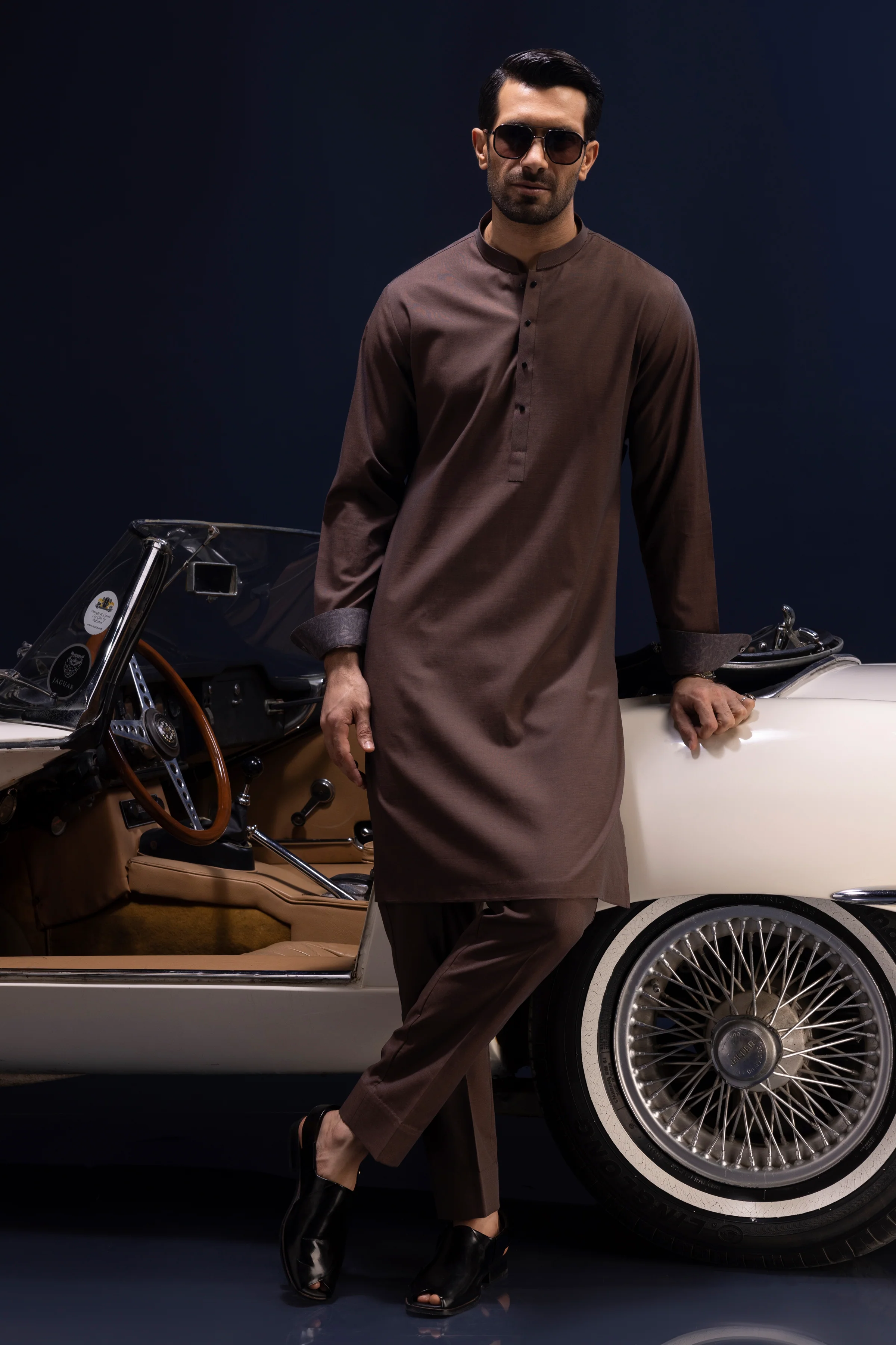 CARAMEL BROWN COTTON KURTA TROUSERS | CCMKT-S-US-39385-1/3 - PISA