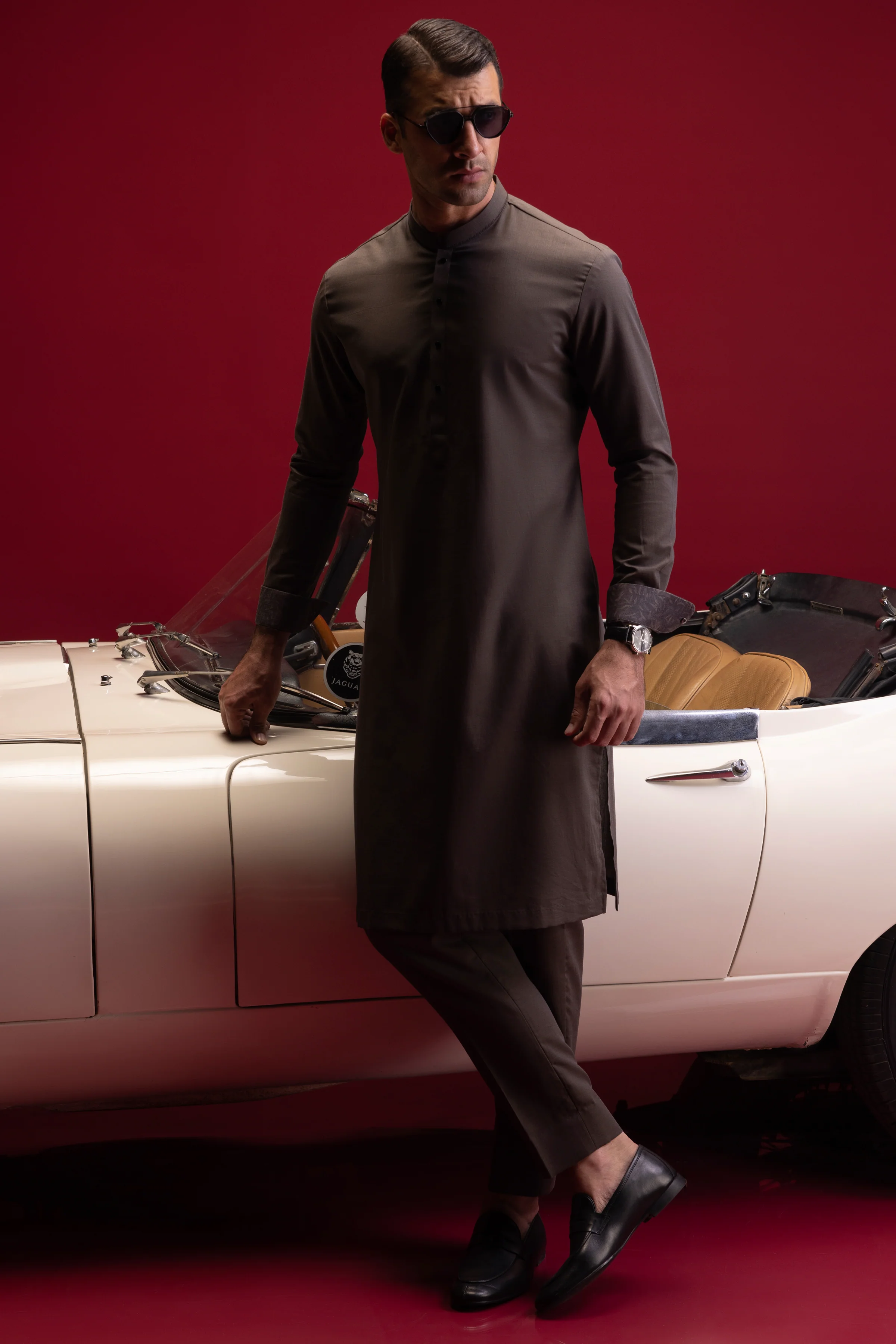 WOOD BROWN COTTON KURTA TROUSERS | CCMKT-S-US-39385-3/3 - PISA