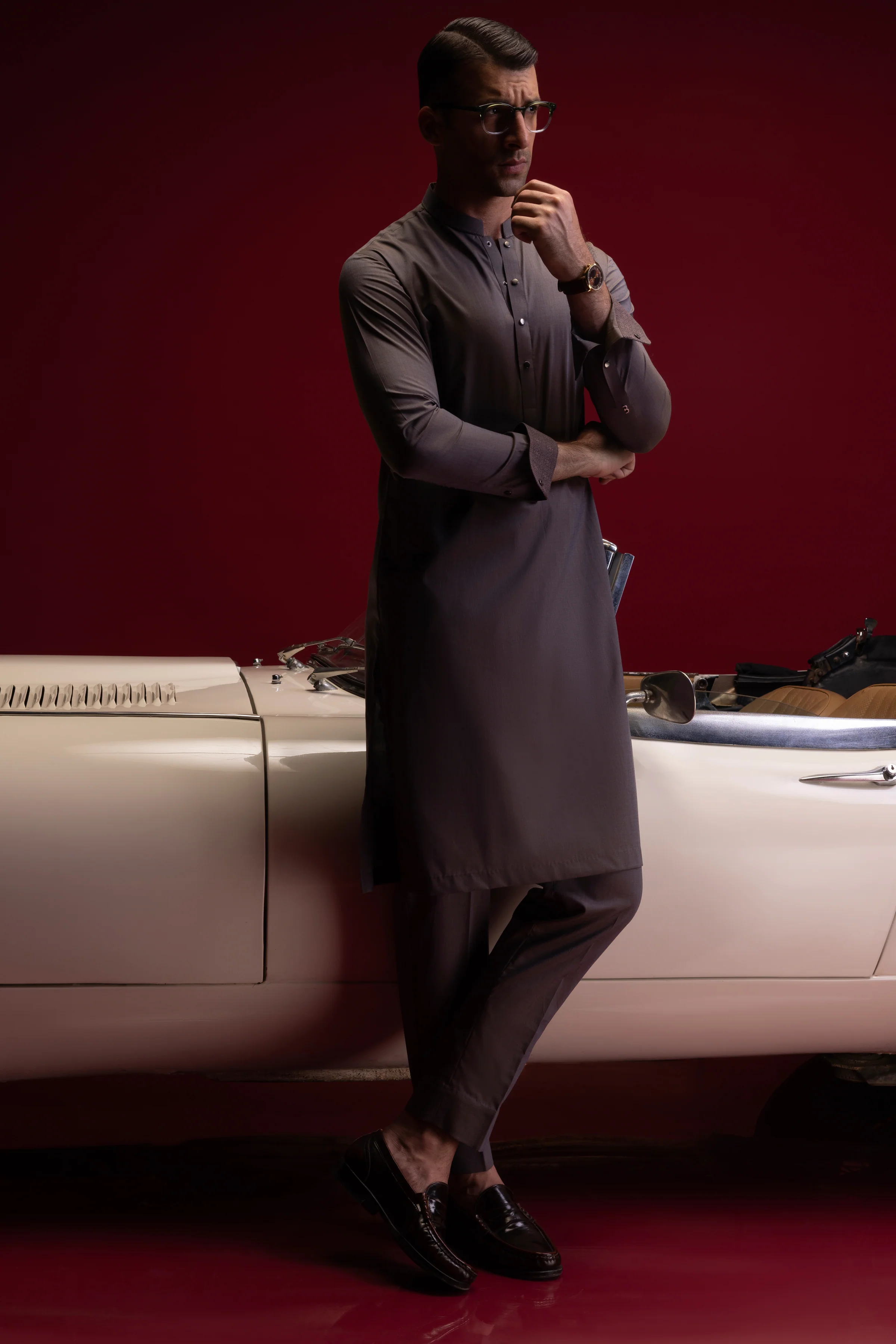 VINTAGE BROWN COTTON KURTA TROUSERS | CCMKT-S-US-39391-1/3 -FIJI