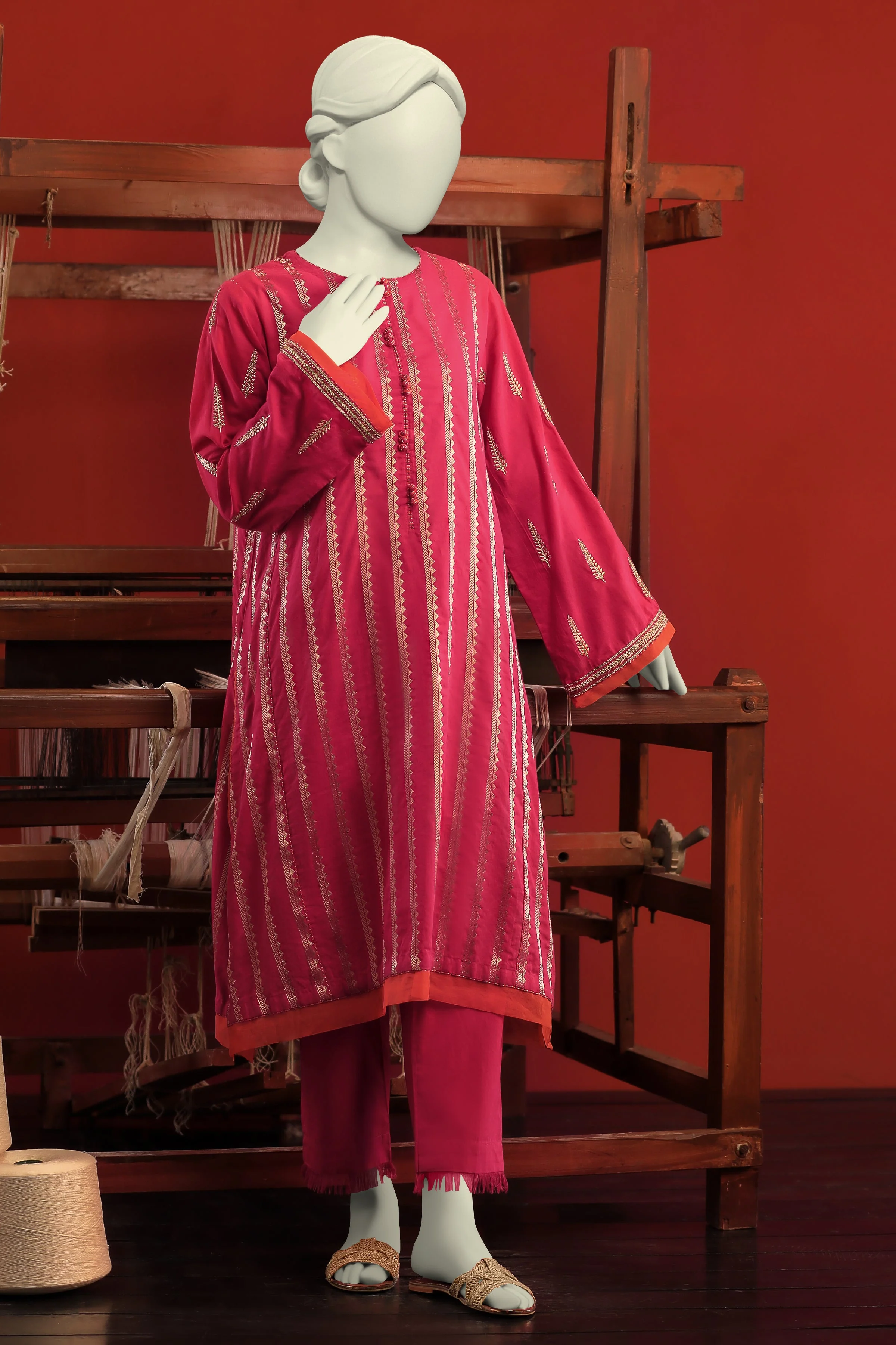 PINK JACQUARD KURTI | CCW-1PS-S-US-22-205 CYPRESS-2