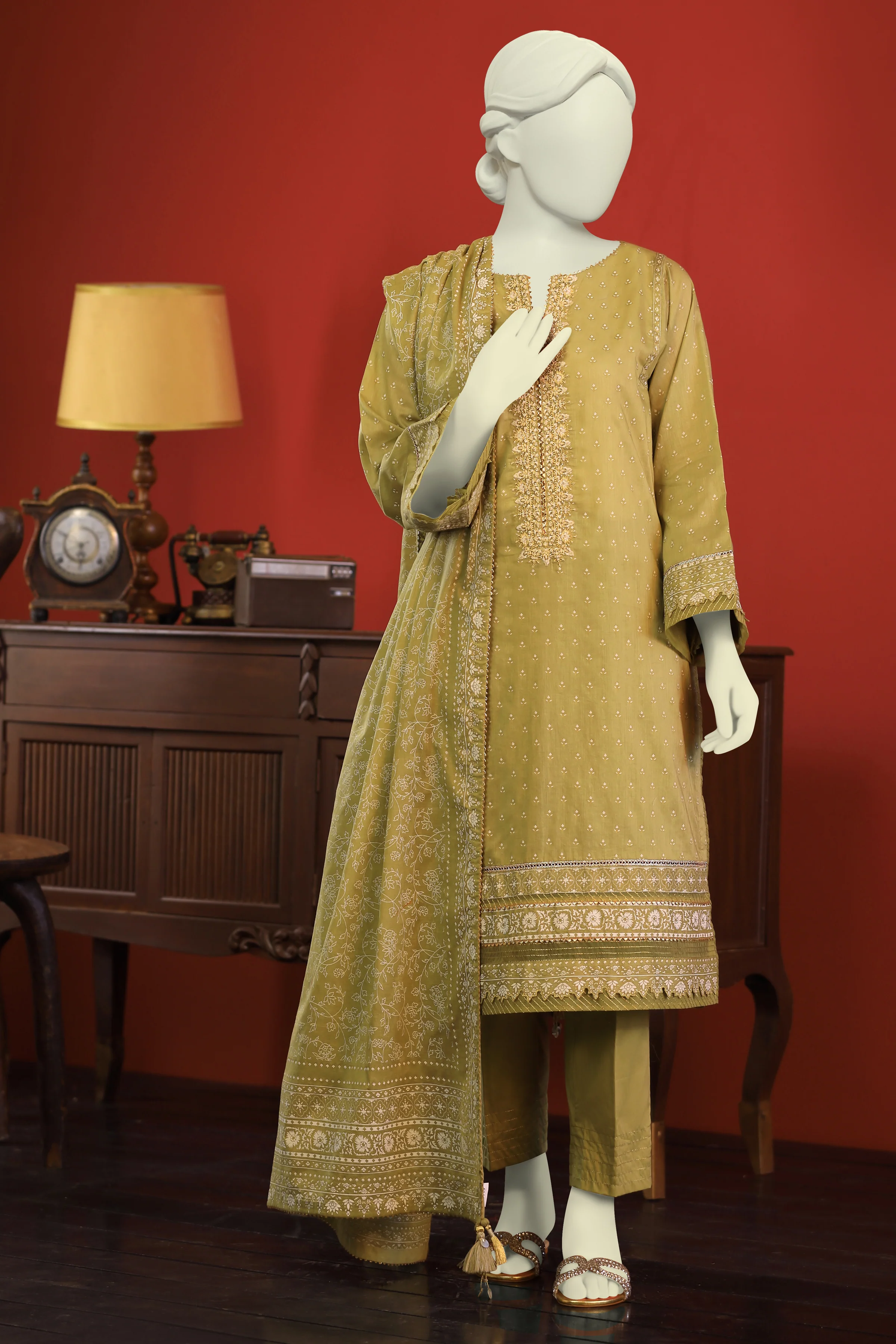 PISTACHIO LAWN 3PC UNSTITCHED | CCW-3PSU-S-US-22-020/A SHAJAR-1