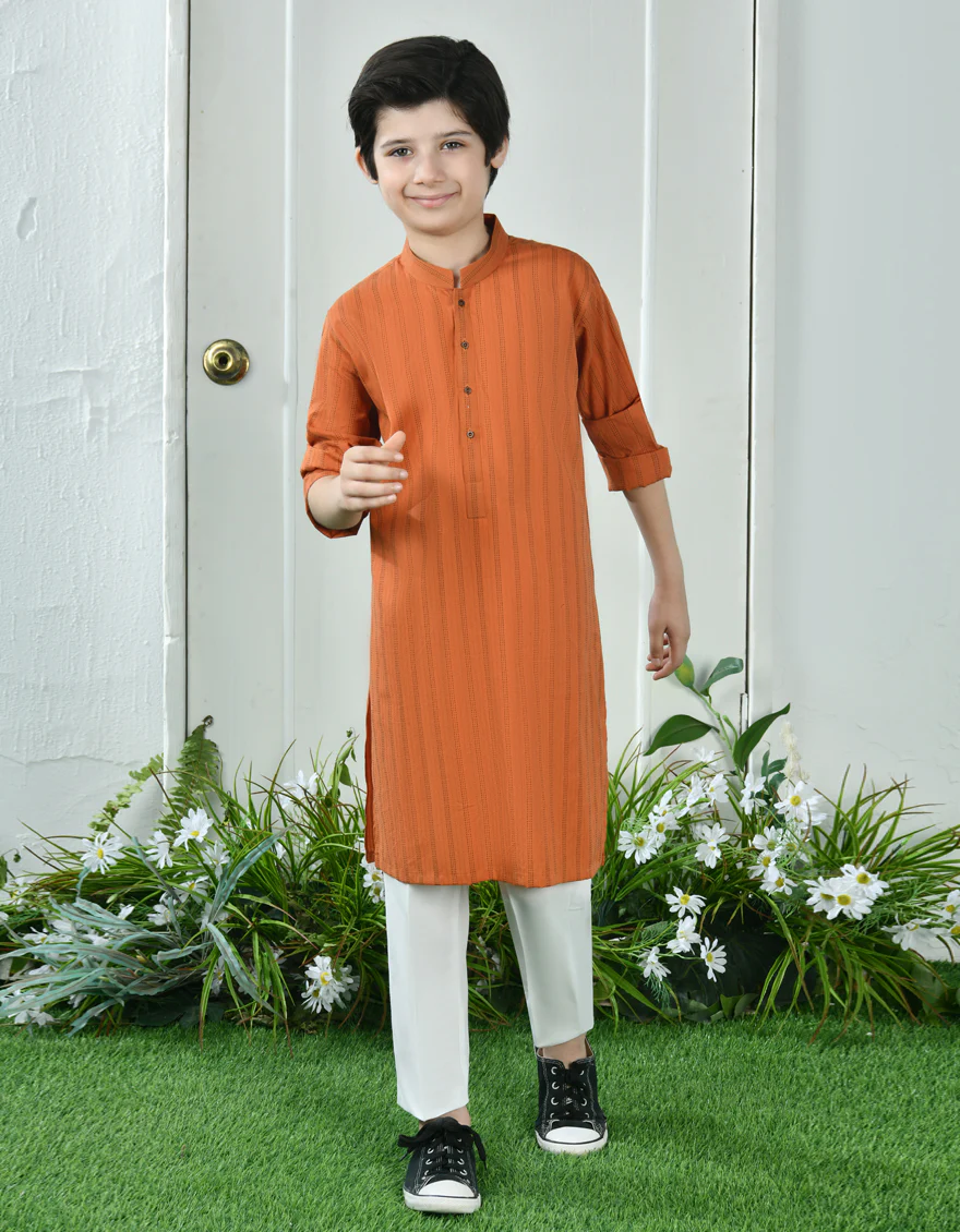 ORANGE COTTON KURTA | JCK-A-39119/S24/JJ3384-CL