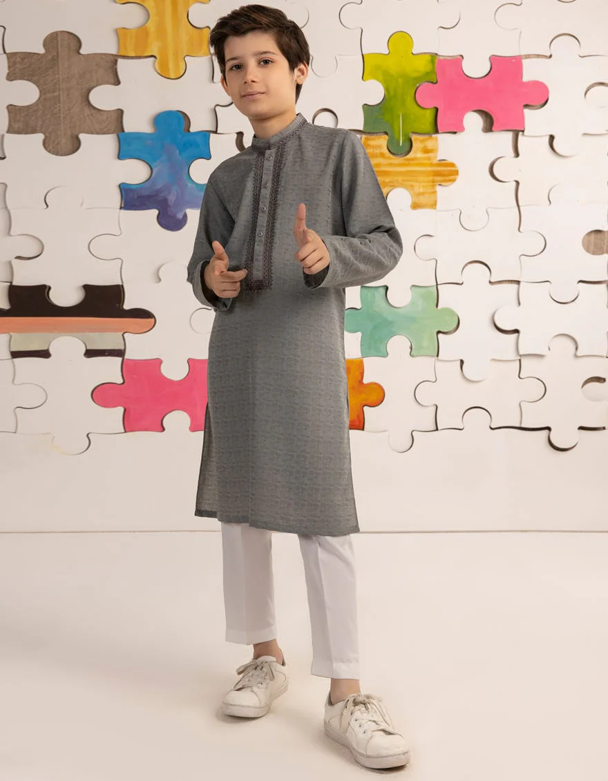 GREY BLENDED KURTA | JCK-A-39171/S24/JJ9356-FL