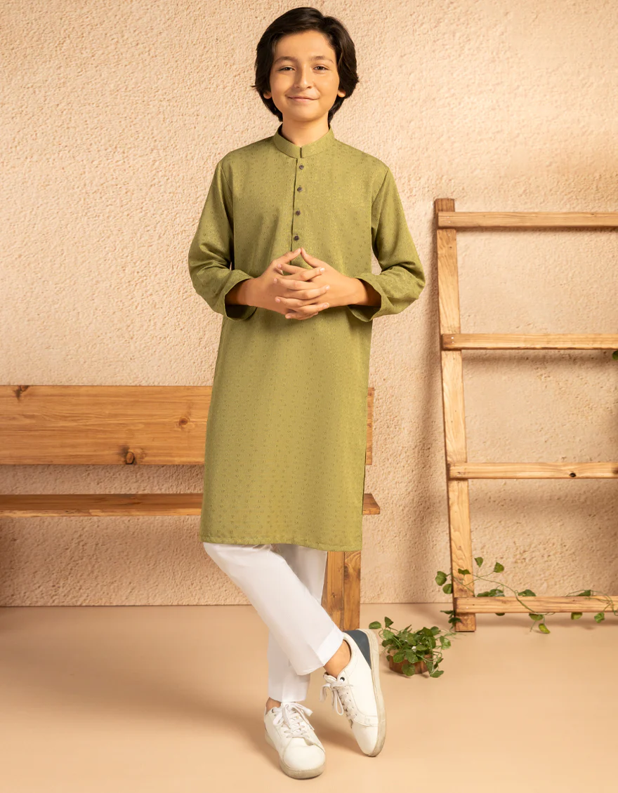 GREEN BLENDED KURTA | JCK-A-39468/S25/JJ9356-PN