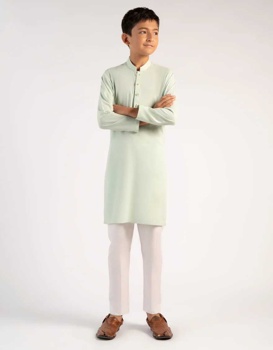 LIGHT GREEN BLENDED KURTA | JCK-A-46911/S25/JJ10075-CL