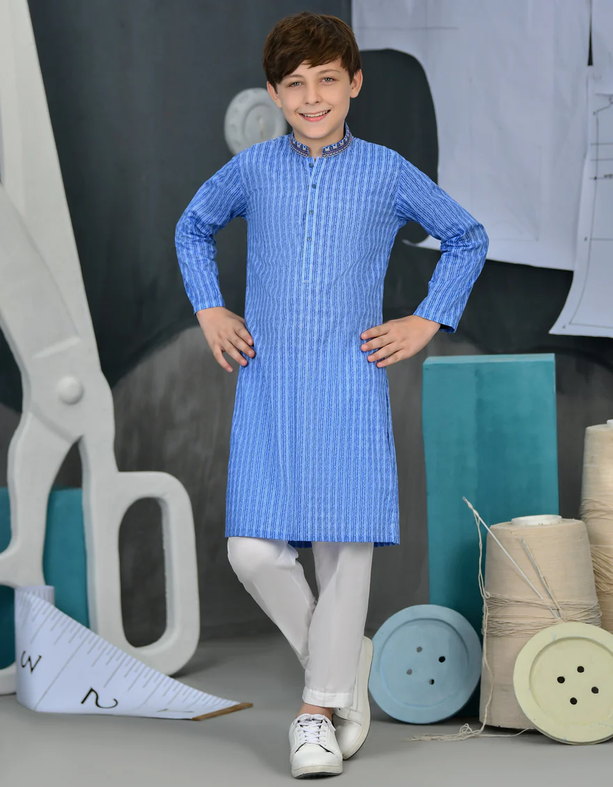 BLUE COTTON KURTA | JCK-A-US-38854/S23/JJ8771-SF