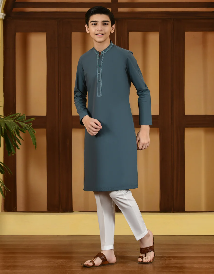 SEA GREEN BLENDED KURTA | JCK-A-US-41245/S23/JJ8254-FL