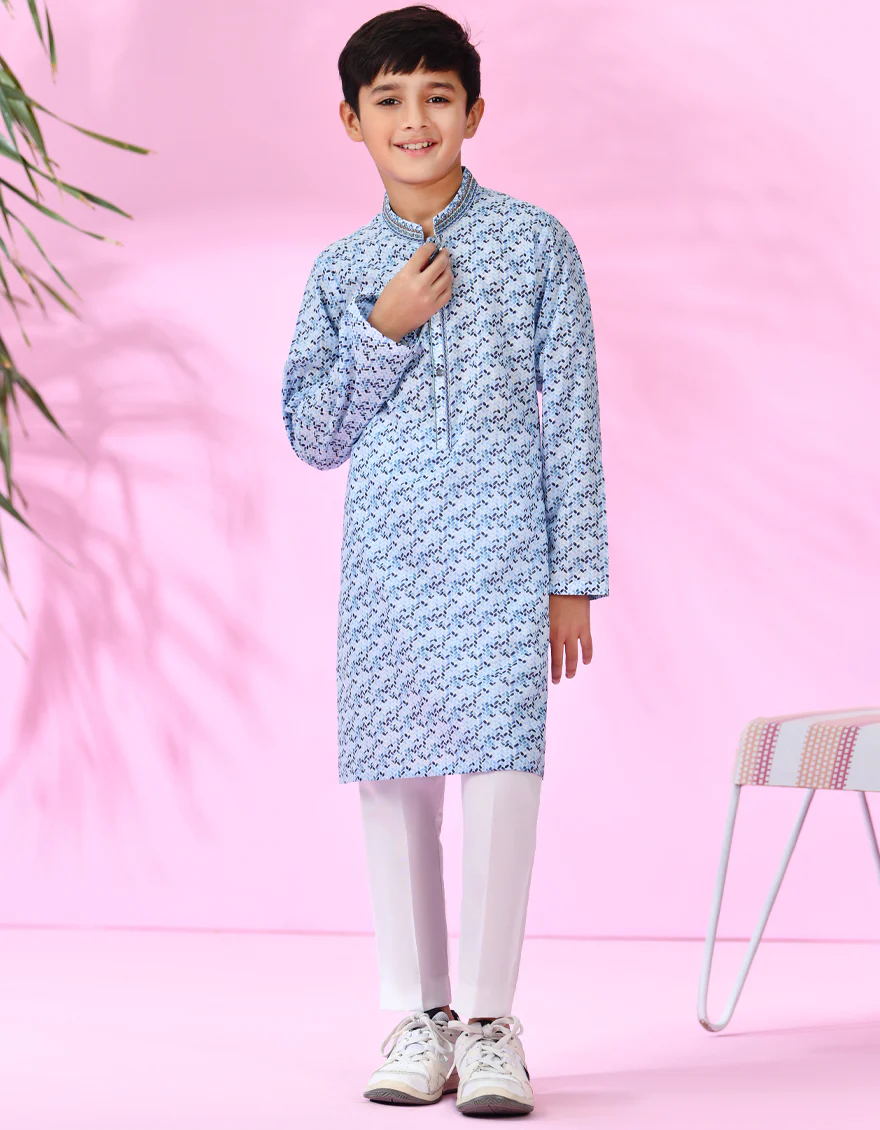 BLUE COTTON KURTA | JCK-S-38960/S24/JJ92