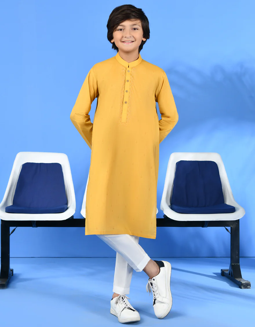 YELLOW COTTON KURTA | JCK-S-38964/S24/JJ87