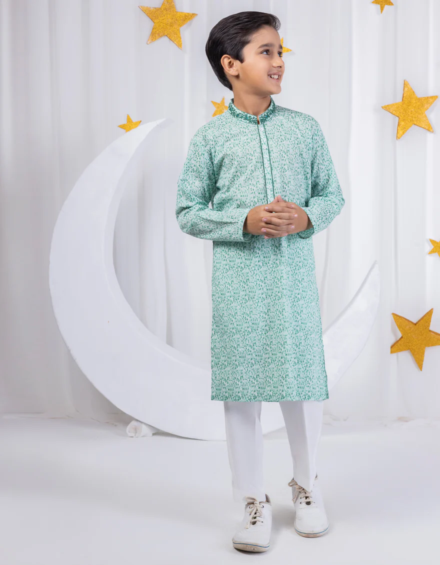 GREEN COTTON KURTA | JCK-S-39039/S24/JJ9212-SF