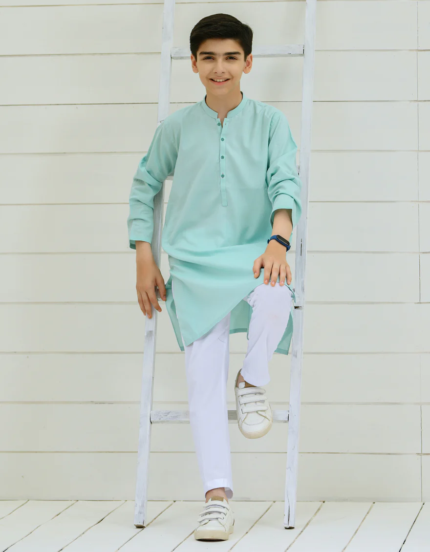 AQUA GREEN COTTON KURTA | JCK-S-US-35903/S22/JJ8133-PN