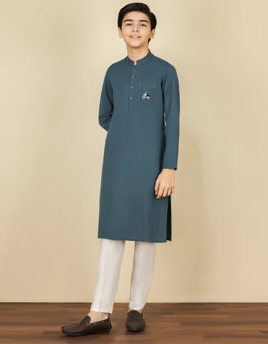 DULL BLUE COTTON KURTA | JCK-S-US-35994/S22/JJ7636-CL