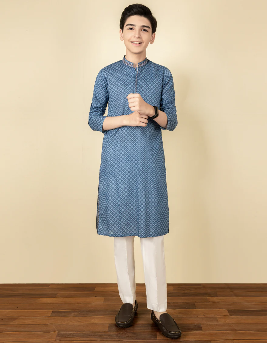 BLUE COTTON KURTA | JCK-S-US-35999/S22/JJ6837-SF