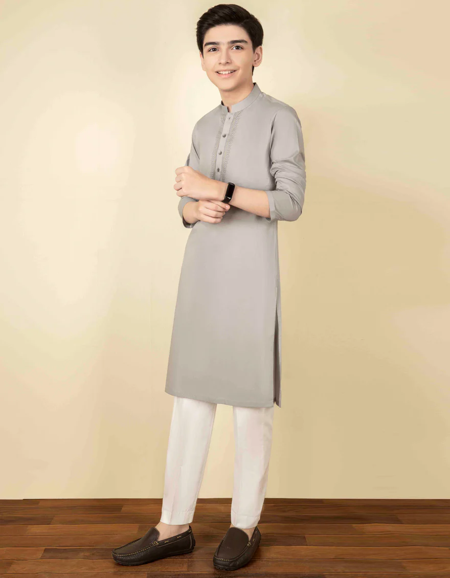 LIGHT GREY COTTON KURTA | JCK-S-US-38605/S22/JJ8332-SF