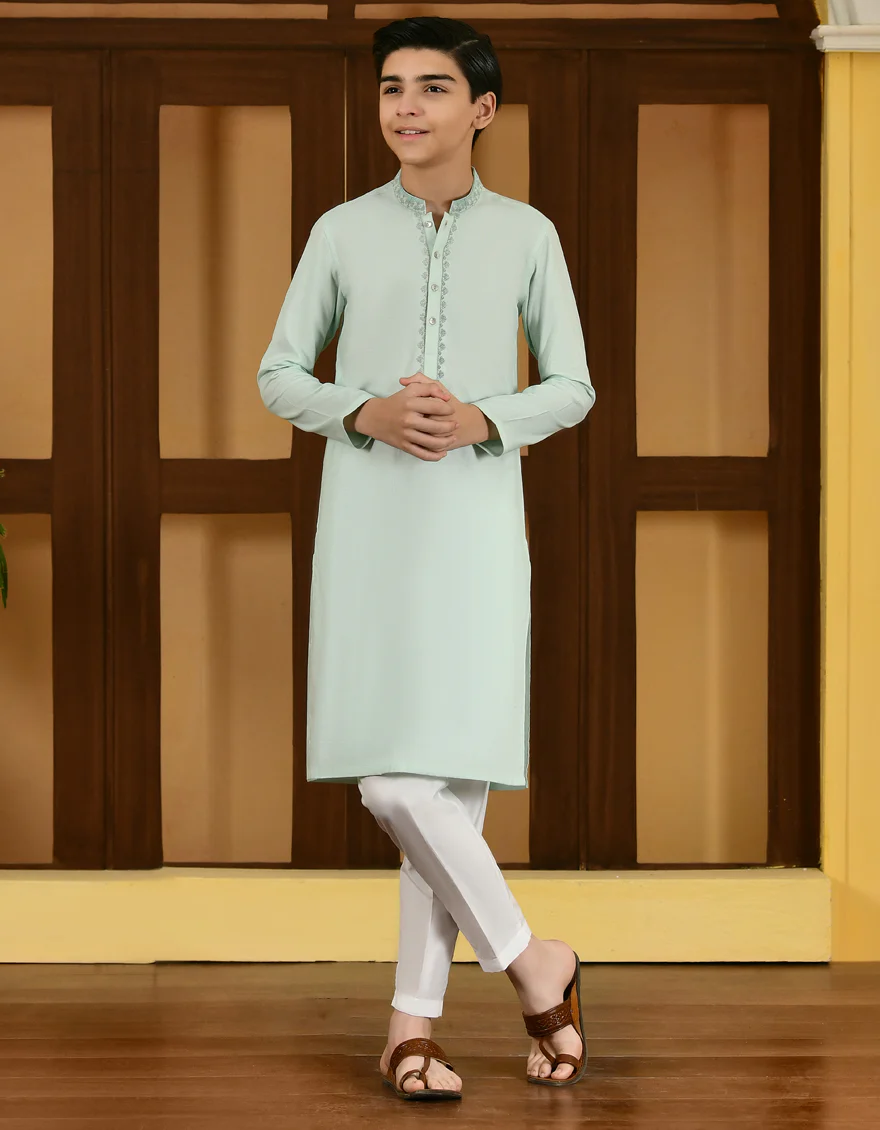 PALE GREEN COTTON KURTA | JCK-S-US-38660/S23/JJ8132-SF