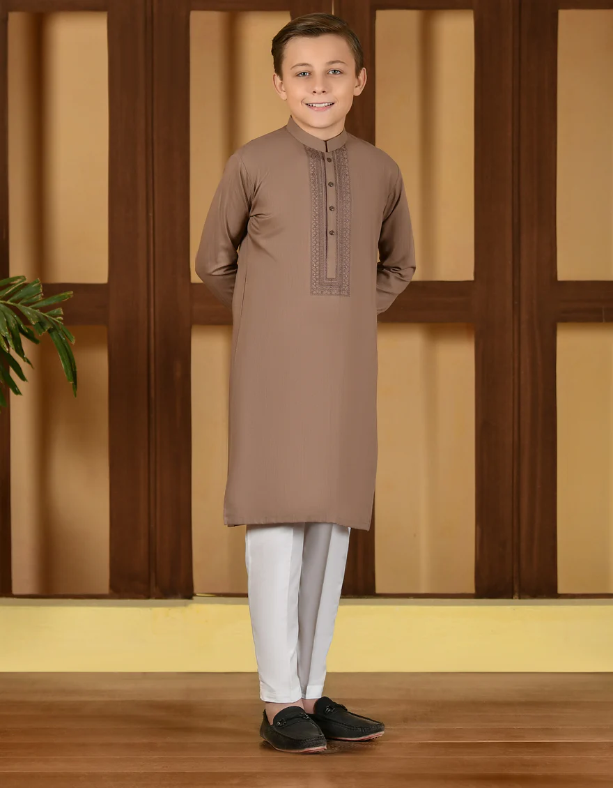 CHESTNUT BROWN BLENDED KURTA | JCK-S-US-38735/S23/JJ8717-SF