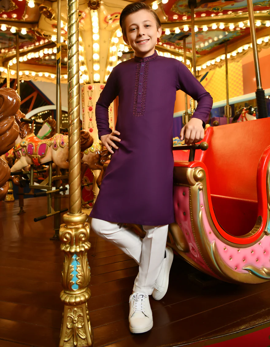 PURPLE BLENDED KURTA | JCK-S-US-38807/S23/JJ8632-FL