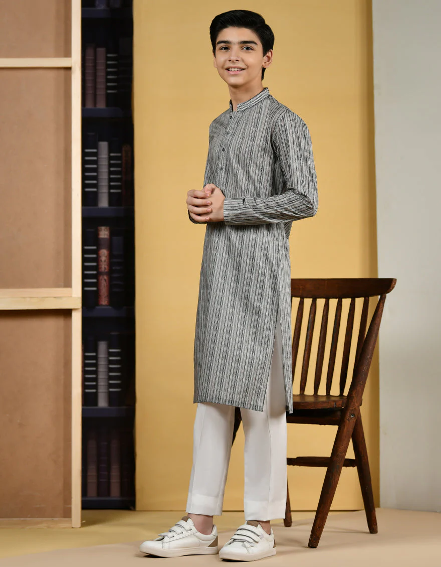 MULTI GREY COTTON KURTA | JCK-S-US-41150/S22/JJ7546-SF