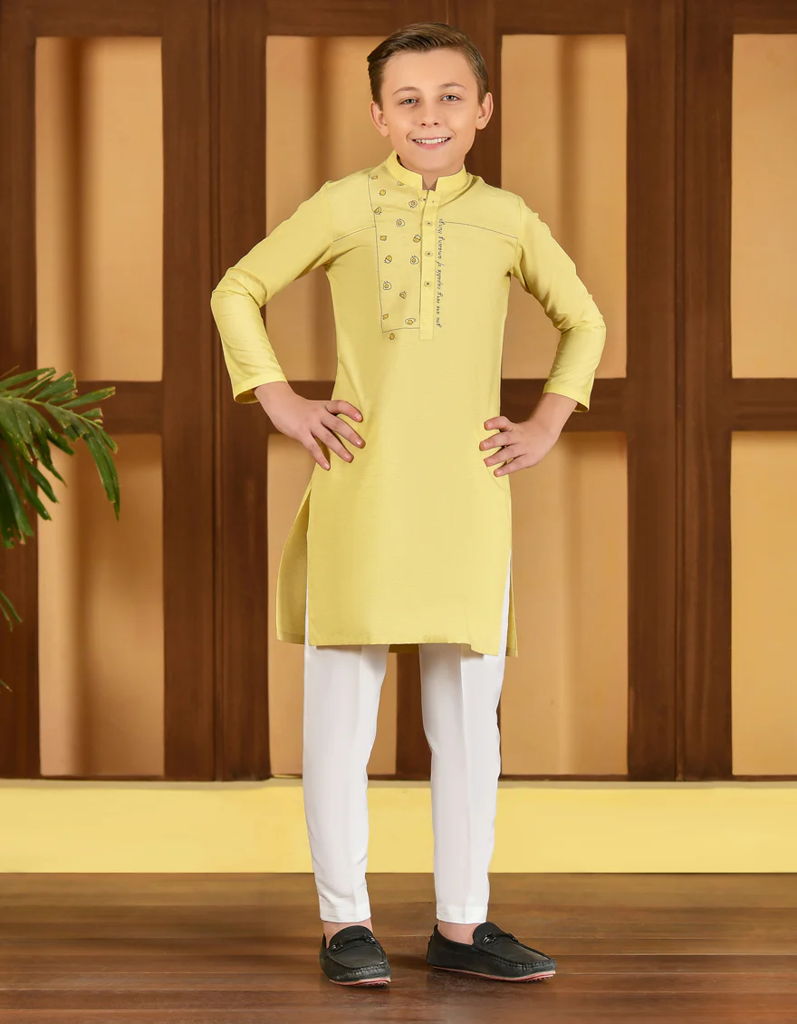 LEMON YELLOW BLENDED KURTA | JCK-S-US-41263/S23/JJ8716-SF