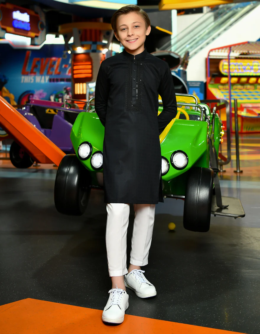 BLACK COTTON KURTA | JCK-S-US-46069/S23/JJ7041-FL