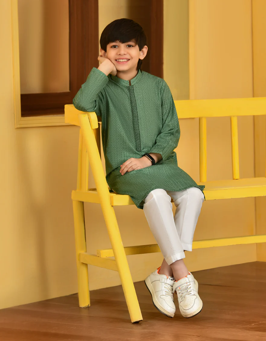 GREEN COTTON KURTA | JCK-S-US-46085/S23/JJ8771-SF