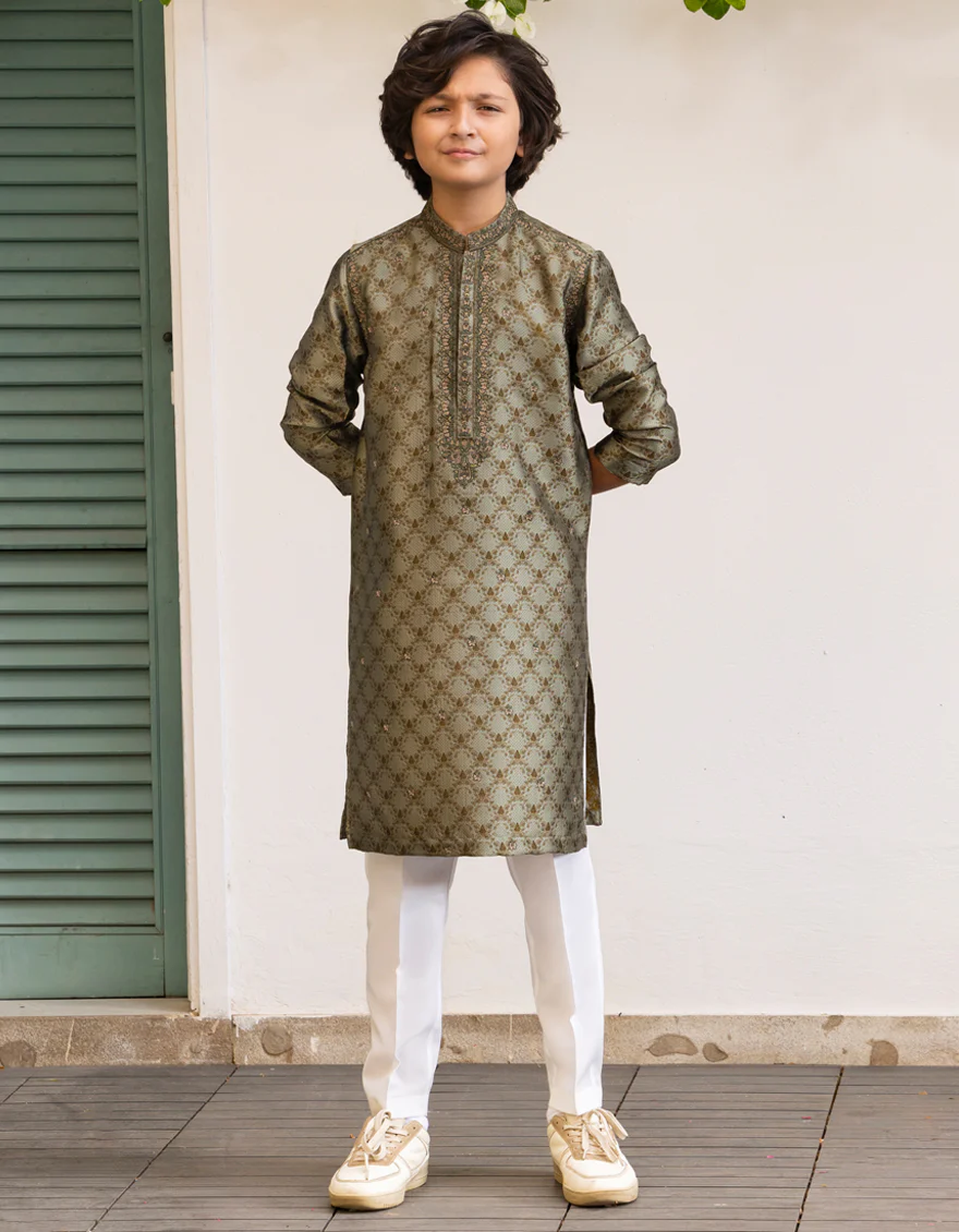 OLIVE SPECIAL KURTA | JCK-SP-A-45528/S25/JJ1072-FL