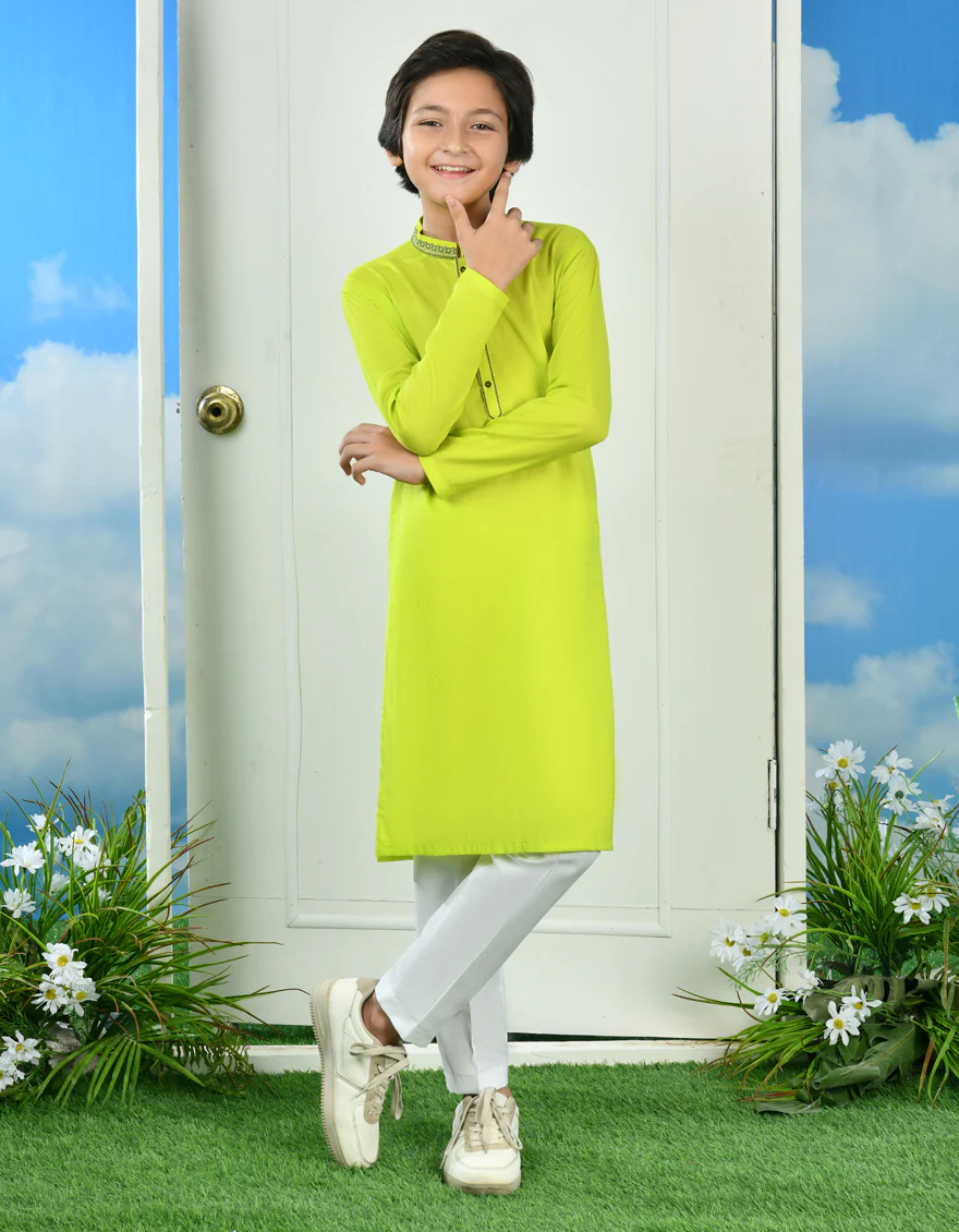 GREEN COTTON KURTA | JCK-SP-A-46282/S24/JJ6734-FL