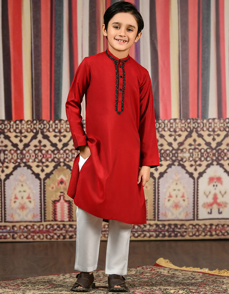 RED BLENDED SPECIAL KURTA | JCK-SP-US-42372/S21/JJ8139-FL