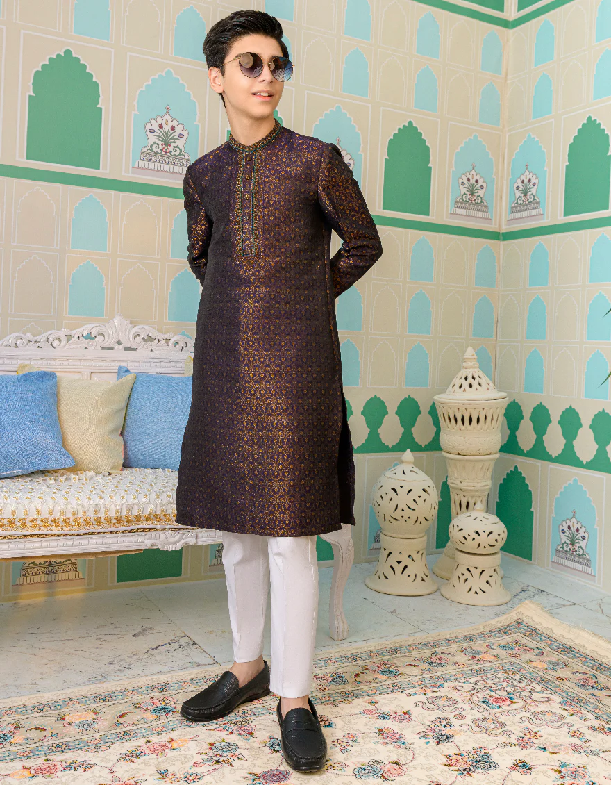 DARK PURPLE KURTA | JCK-SP-US-44265/A23/JJ8443-FL