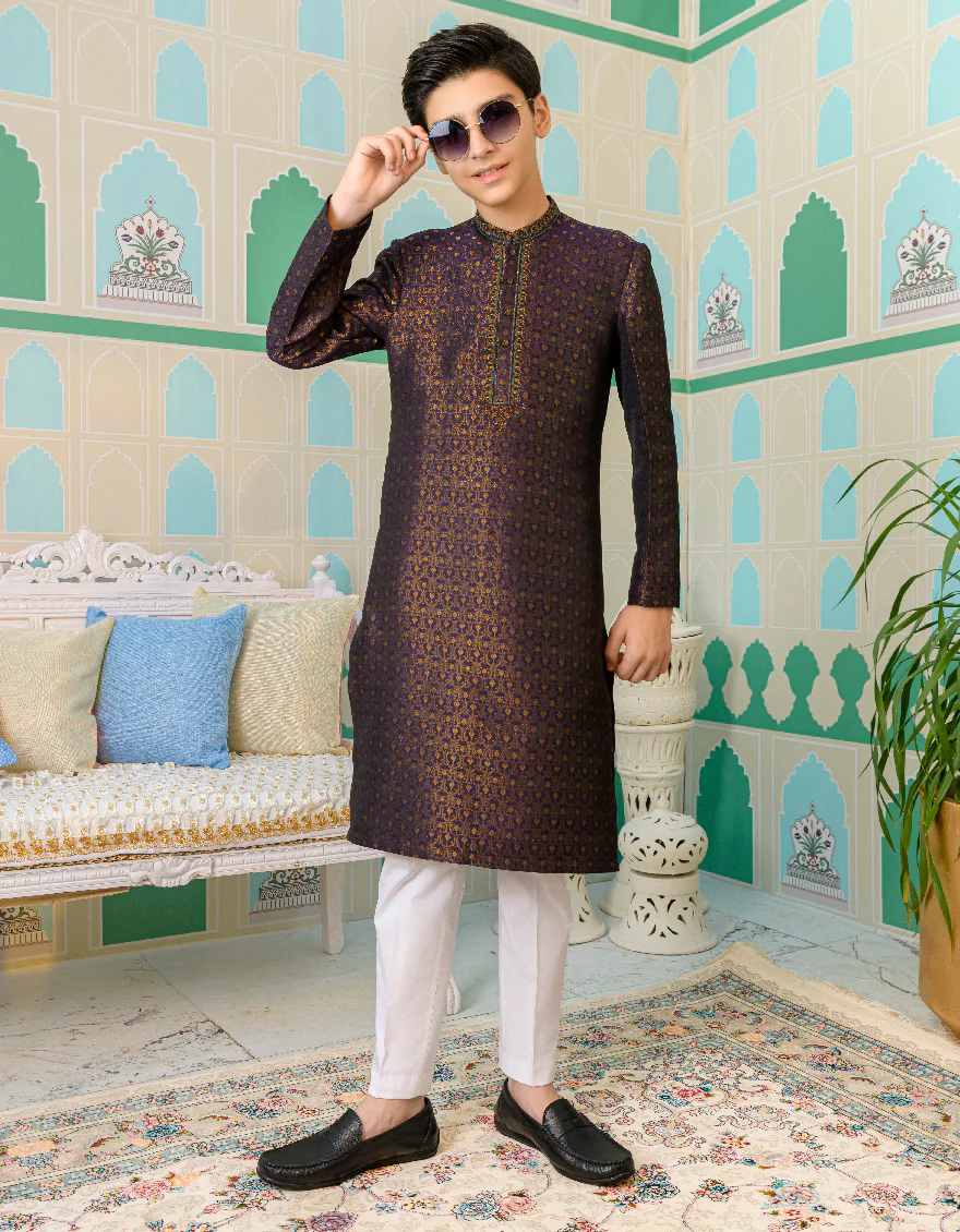 DARK PURPLE KURTA | JCK-SP-US-44265/A23/JJ8443-FL - Image 5