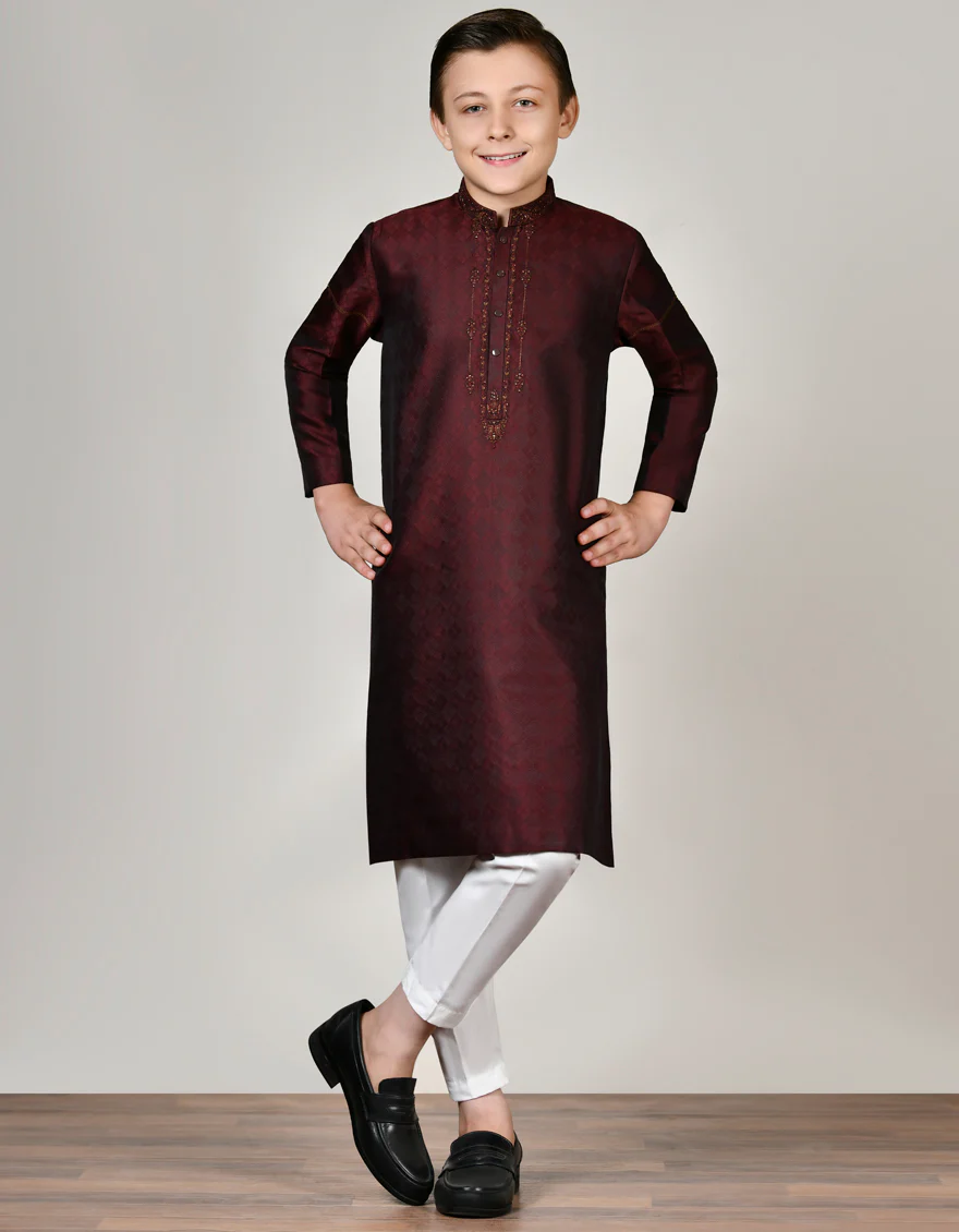 MAROON KURTA | JCK-SP-US-45003/S23/JJ8895-FL