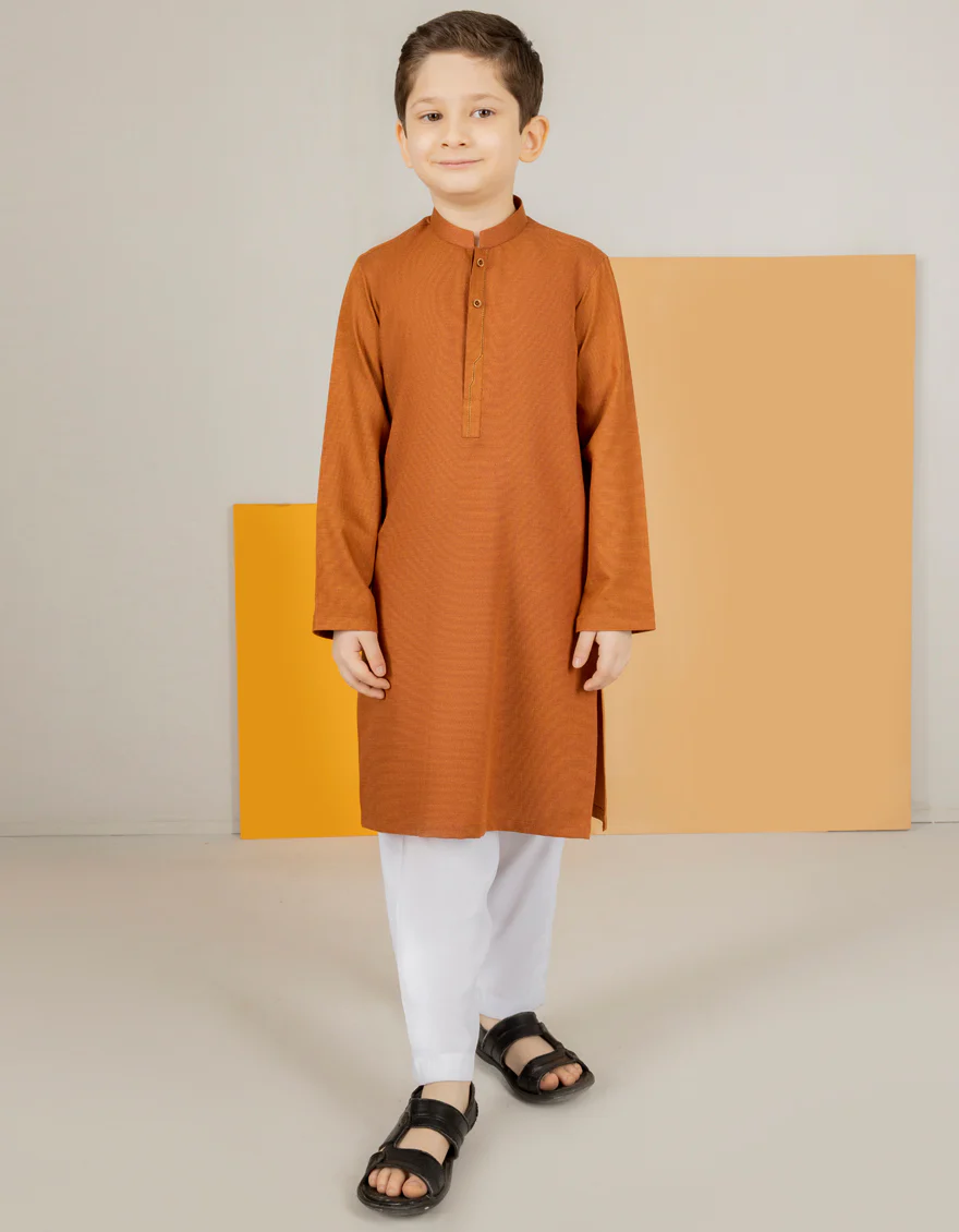 RUST BROWN BLENDED KURTA | JCK-US-43194/A22/JJ8691-CL