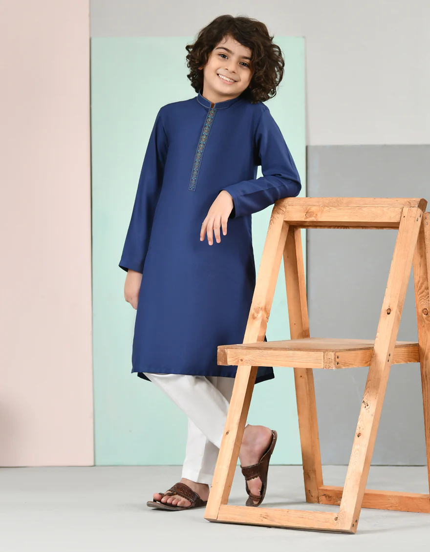 BLUE VISCOSE KURTA | JCK-US-44138/A22/JJ8274-SF