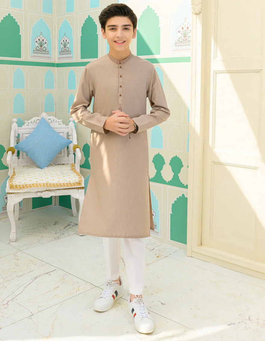 DULL BROWN BLENDED KURTA | JCK-US-45110/A23/JJ8816-SF