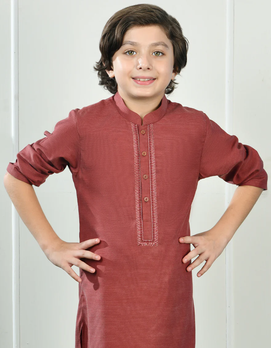 ORANGE BLENDED KURTA TROUSERS | JCKP-A-34683/S24/JJ9350-SF